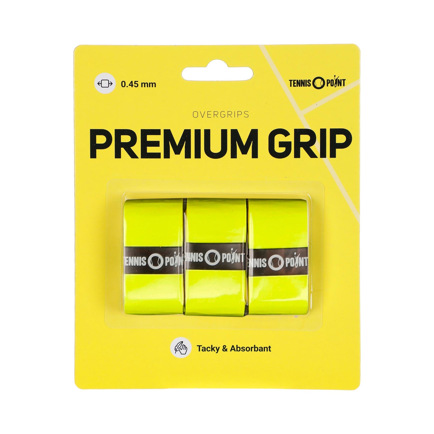 Tennis-Point Premium Grip 3er Pack-Gelb Tennis-Point Premium Grip 3er Pack-Gelb