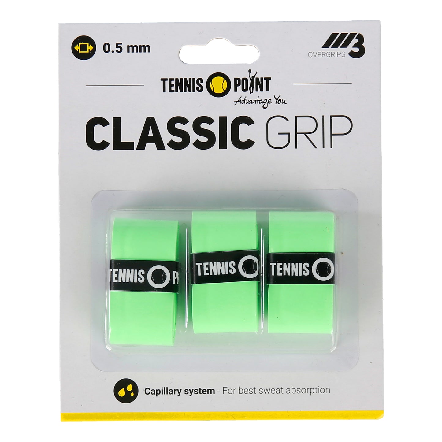 Tennis-Point Classic Grip 3er Pack - grün Tennis-Point Classic Grip 3er Pack - grün
