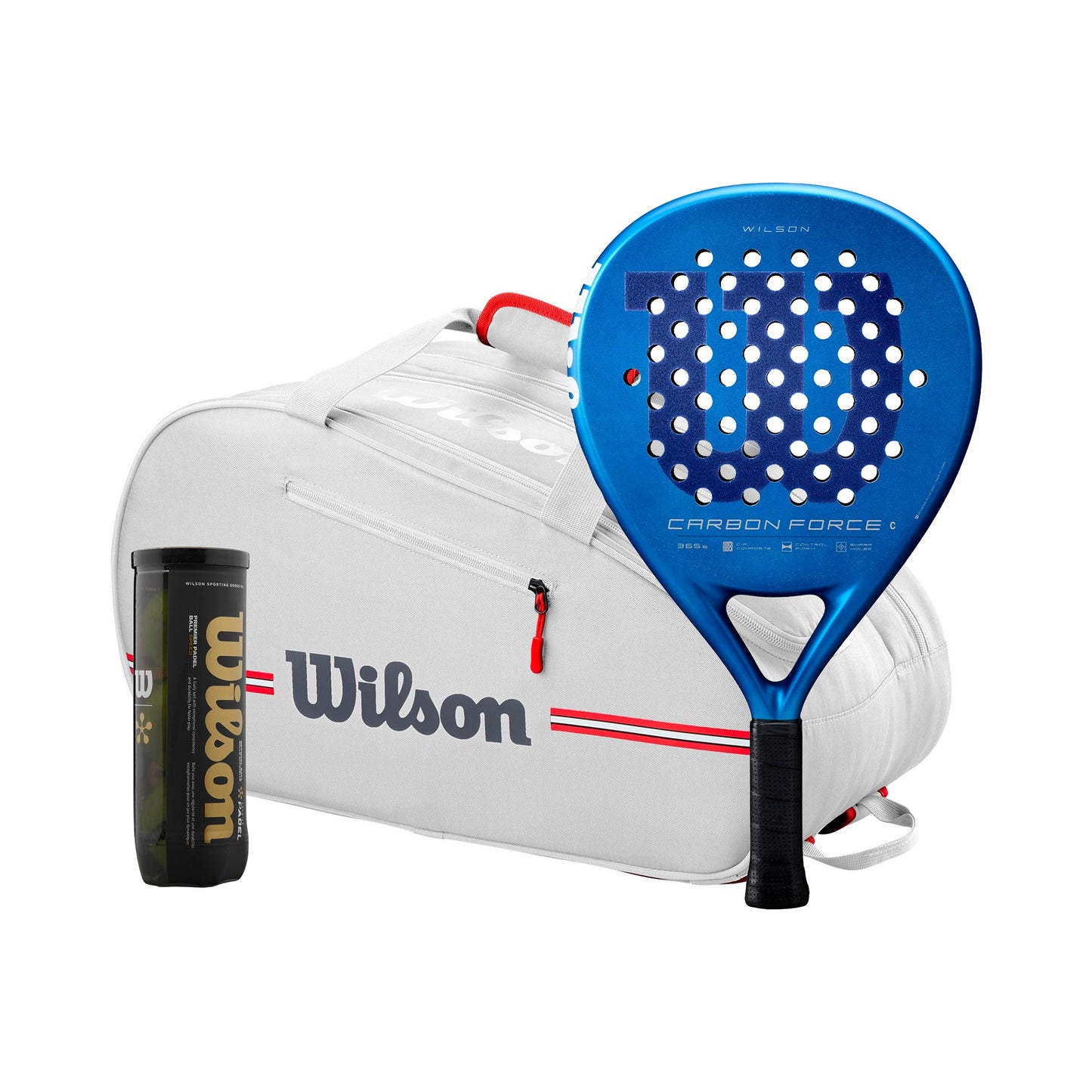 Wilson 3er Pack Carbon Force C plus Schlägertasche, plus Balldose Wilson 3er Pack Carbon Force C plus Schlägertasche, plus Balldose