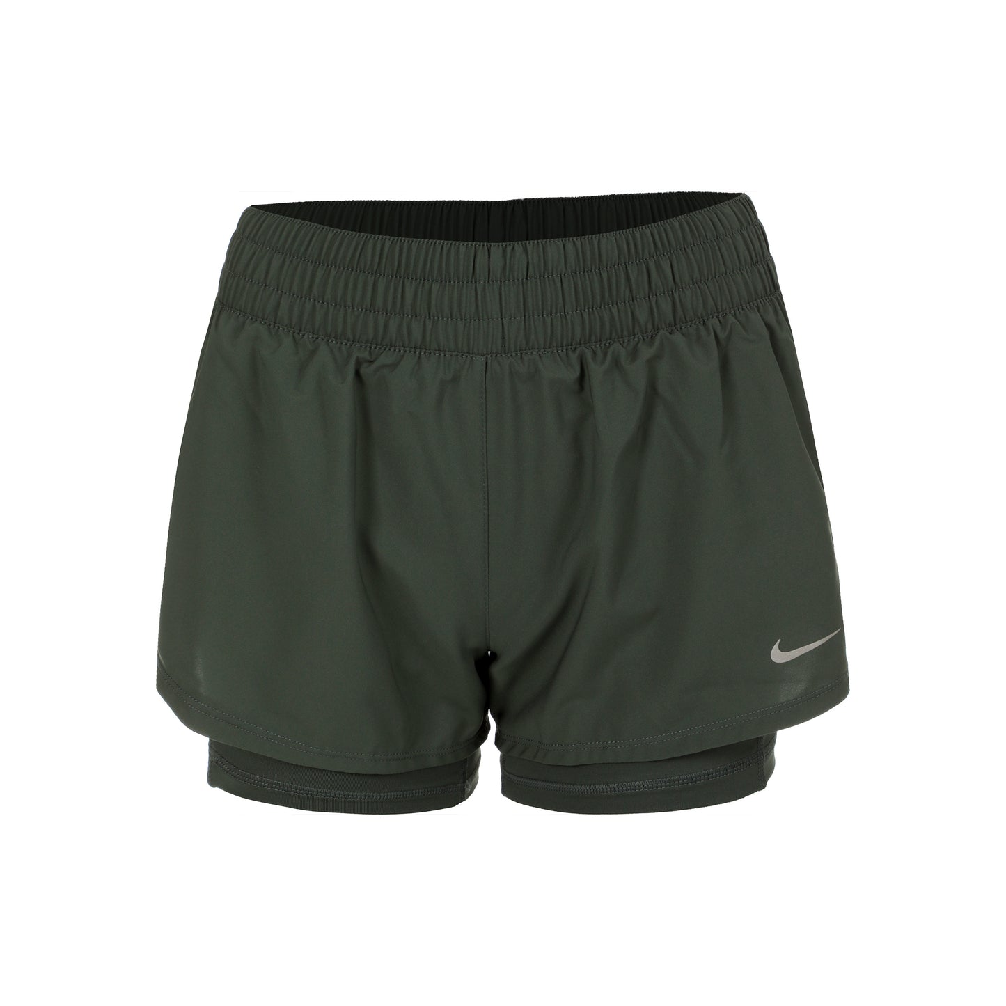 Nike Dri-Fit One Mid Rise 2in1 3in Shorts Damen - grün, silber