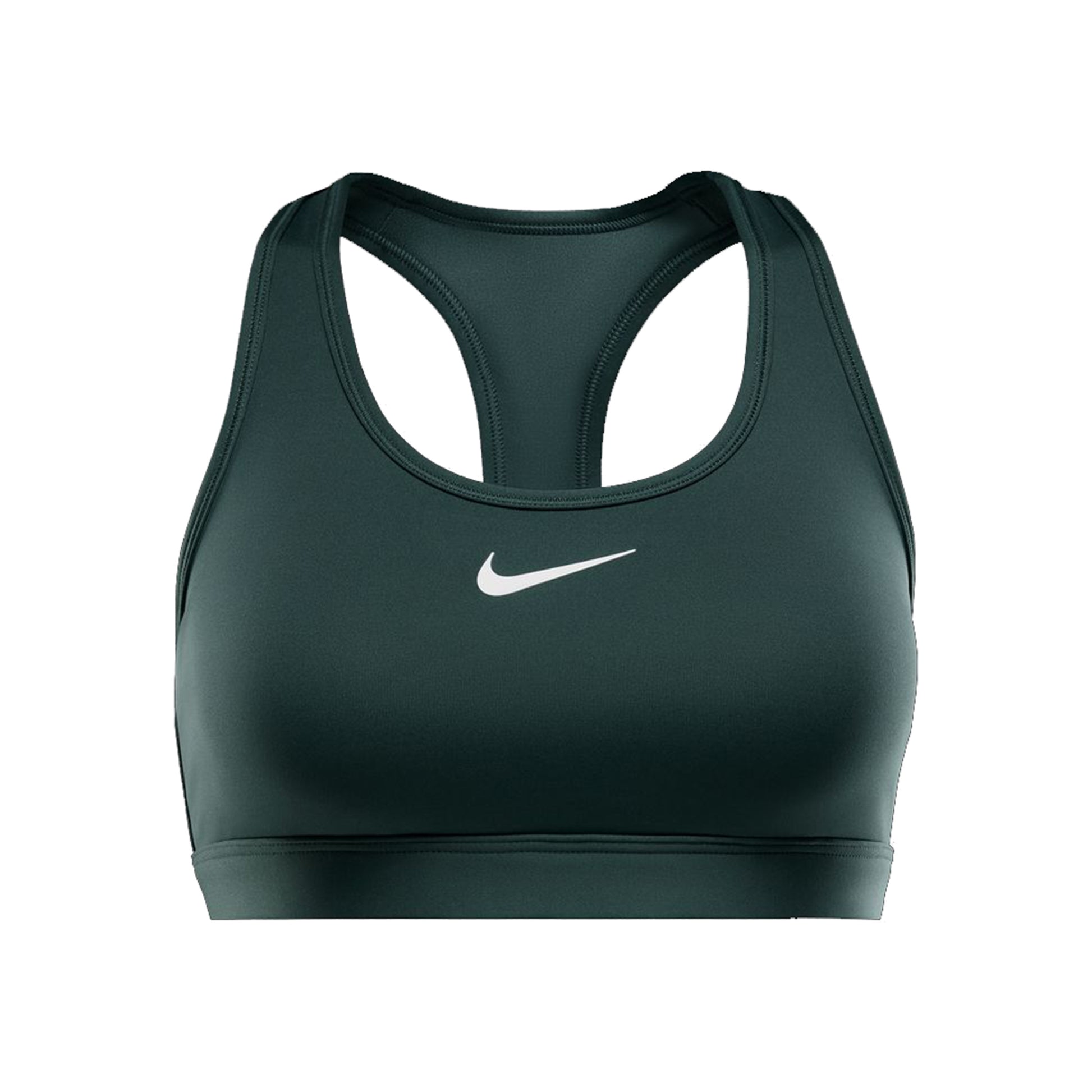 Nike Swoosh Medium Sport-BH Damen - dunkelgrün, weiß