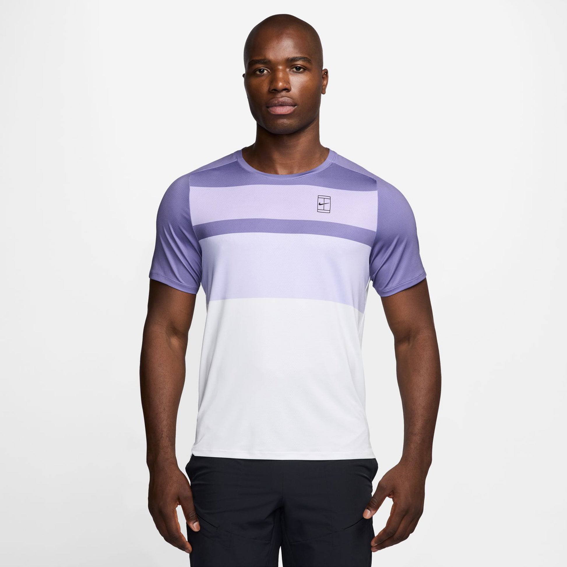 Nike Court Dri-FIT Advantage Print T-Shirt Herren - flieder, weiß