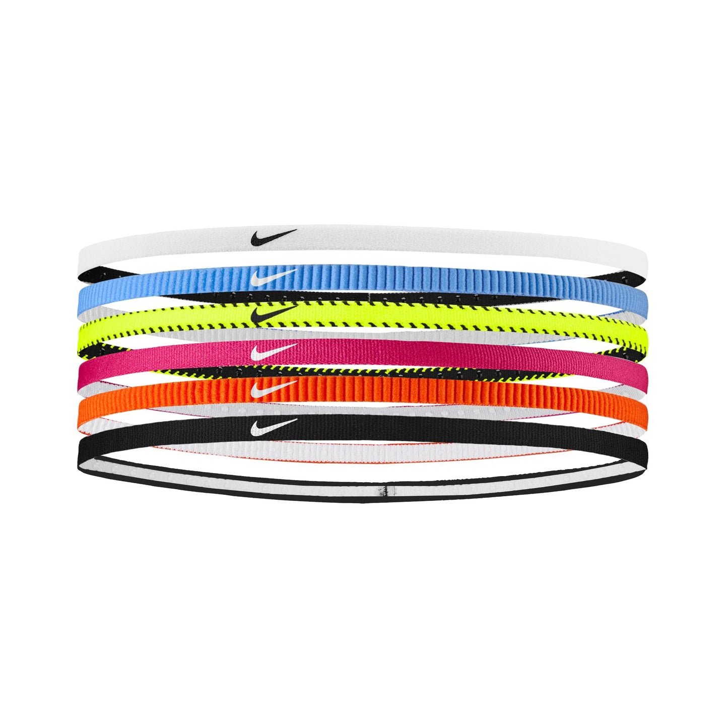 Nike Nike Flex Classic Slim Haarband 6er Pack -neongelb,pink