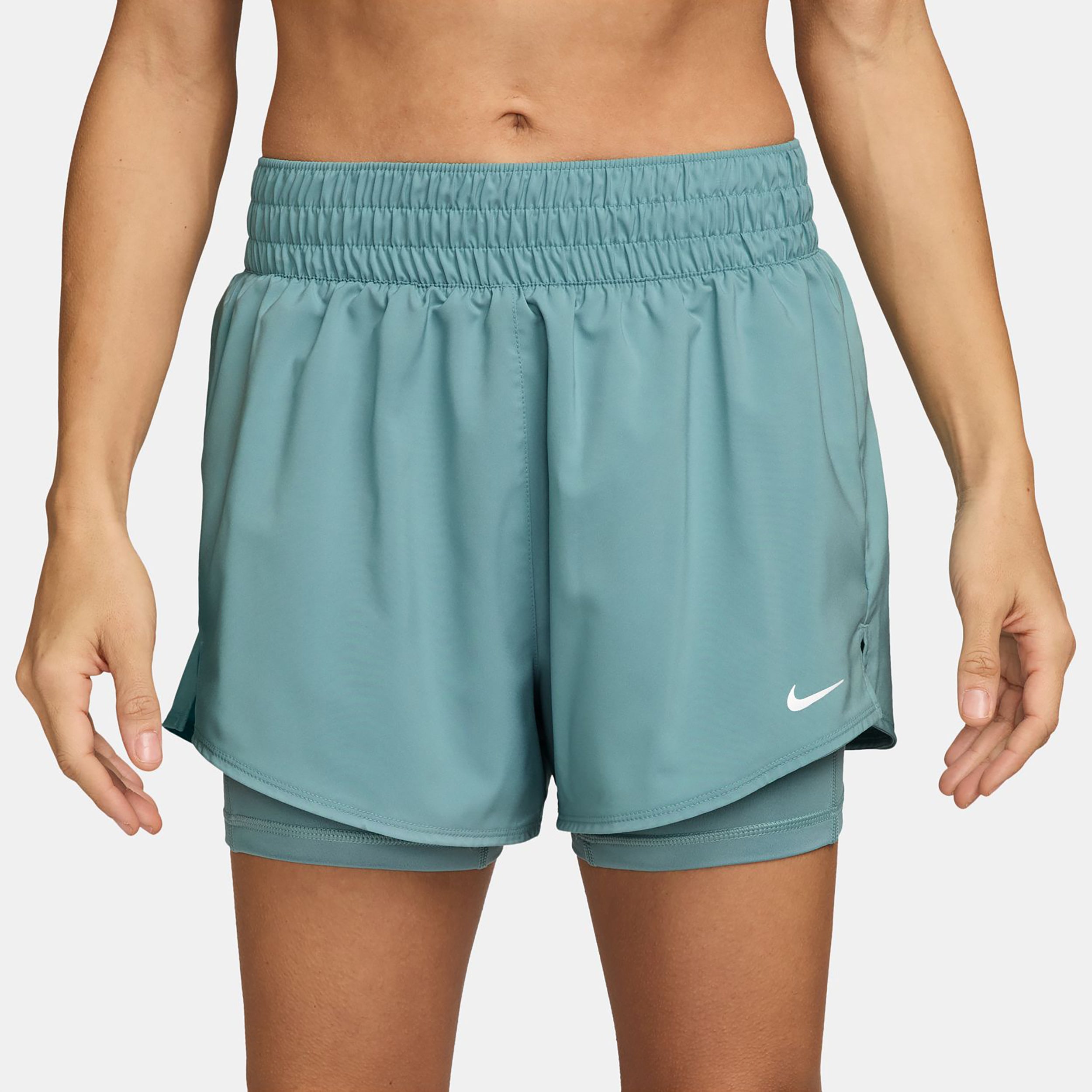 Nike One Dri-Fit High Rise 3In 2N1 Shorts Damen-Salbei