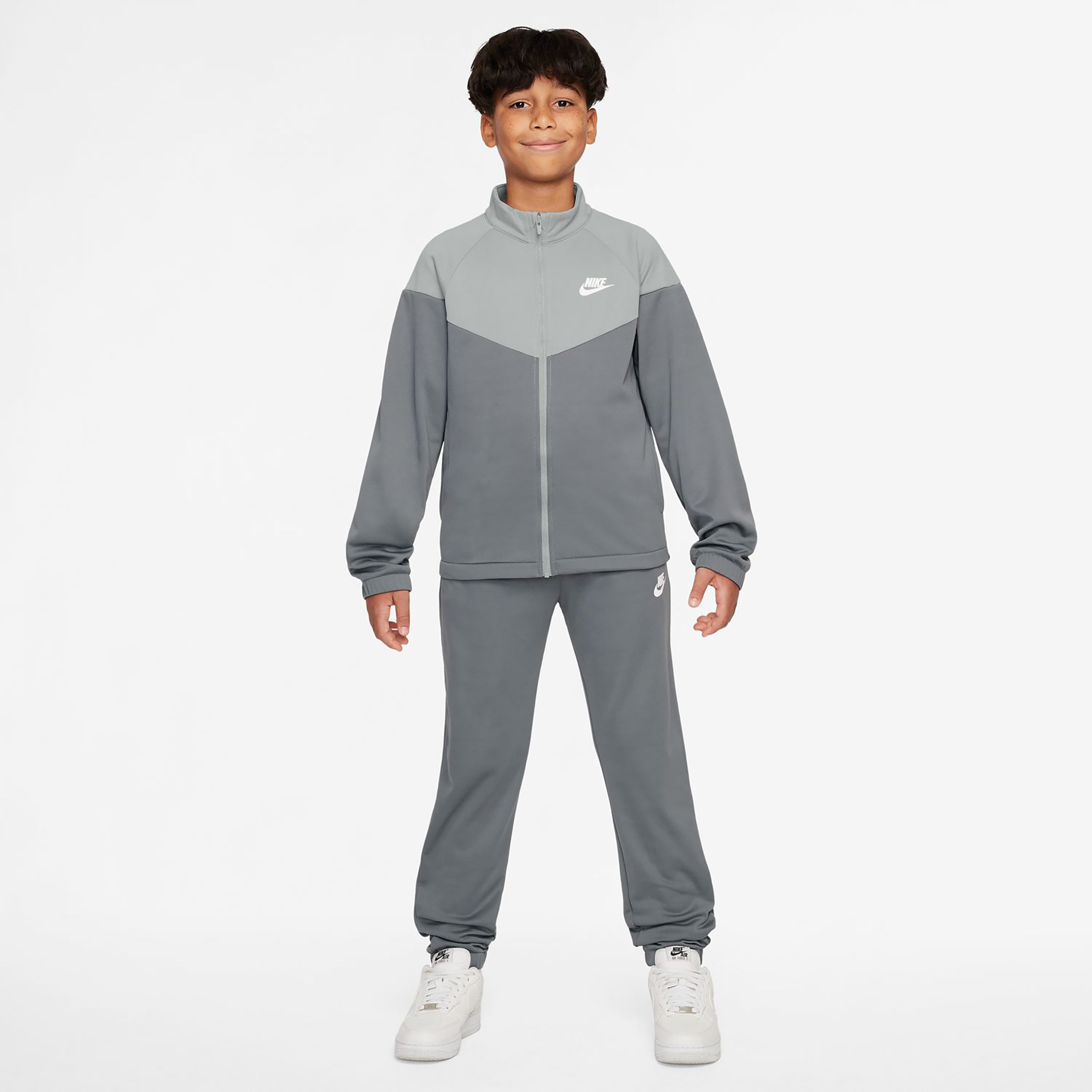 Nike Dri-Fit Full-Zip Trainingsanzug Kinder-Grau