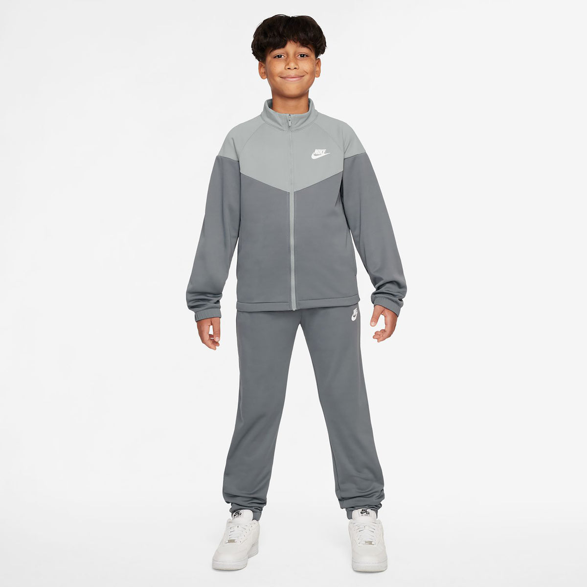 Nike Dri-Fit Full-Zip Trainingsanzug Kinder-Grau
