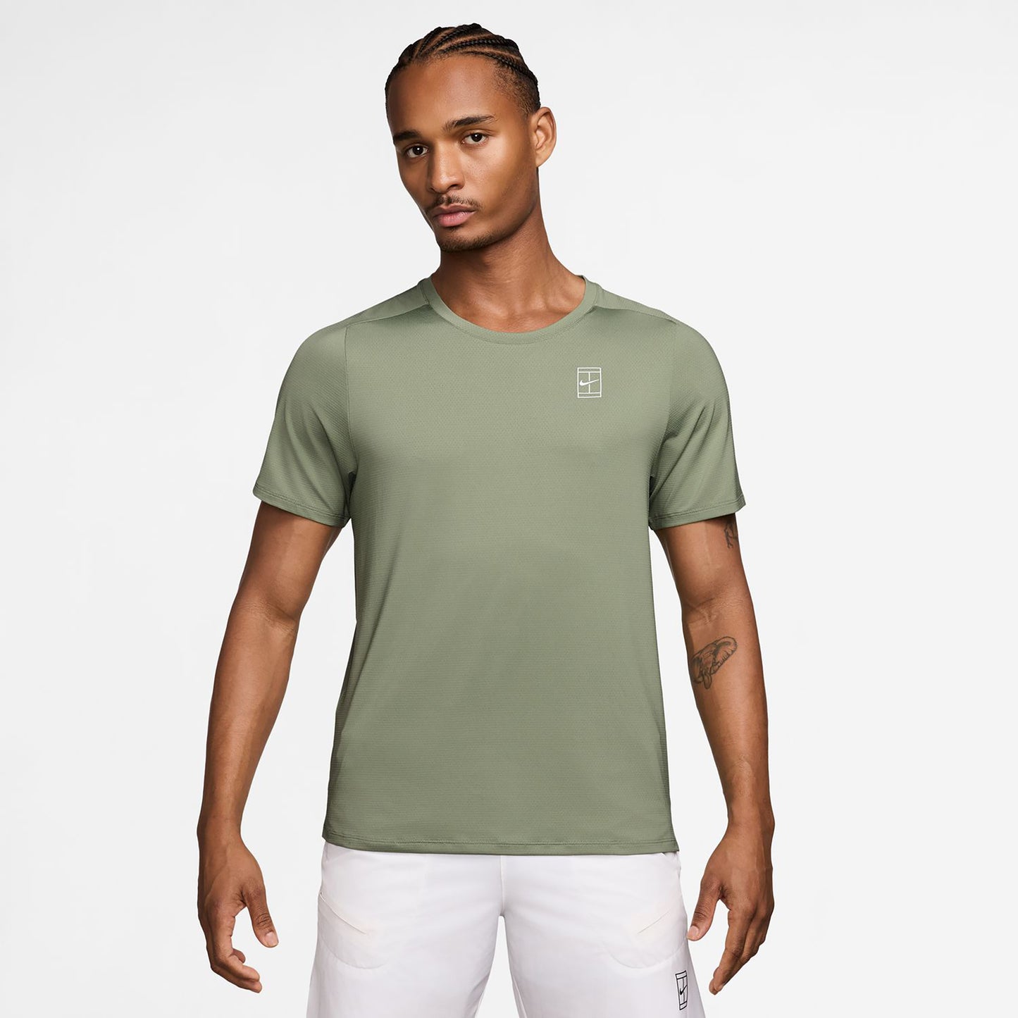 Nike Court Dri-FIT Advantage T-Shirt Herren-oliv