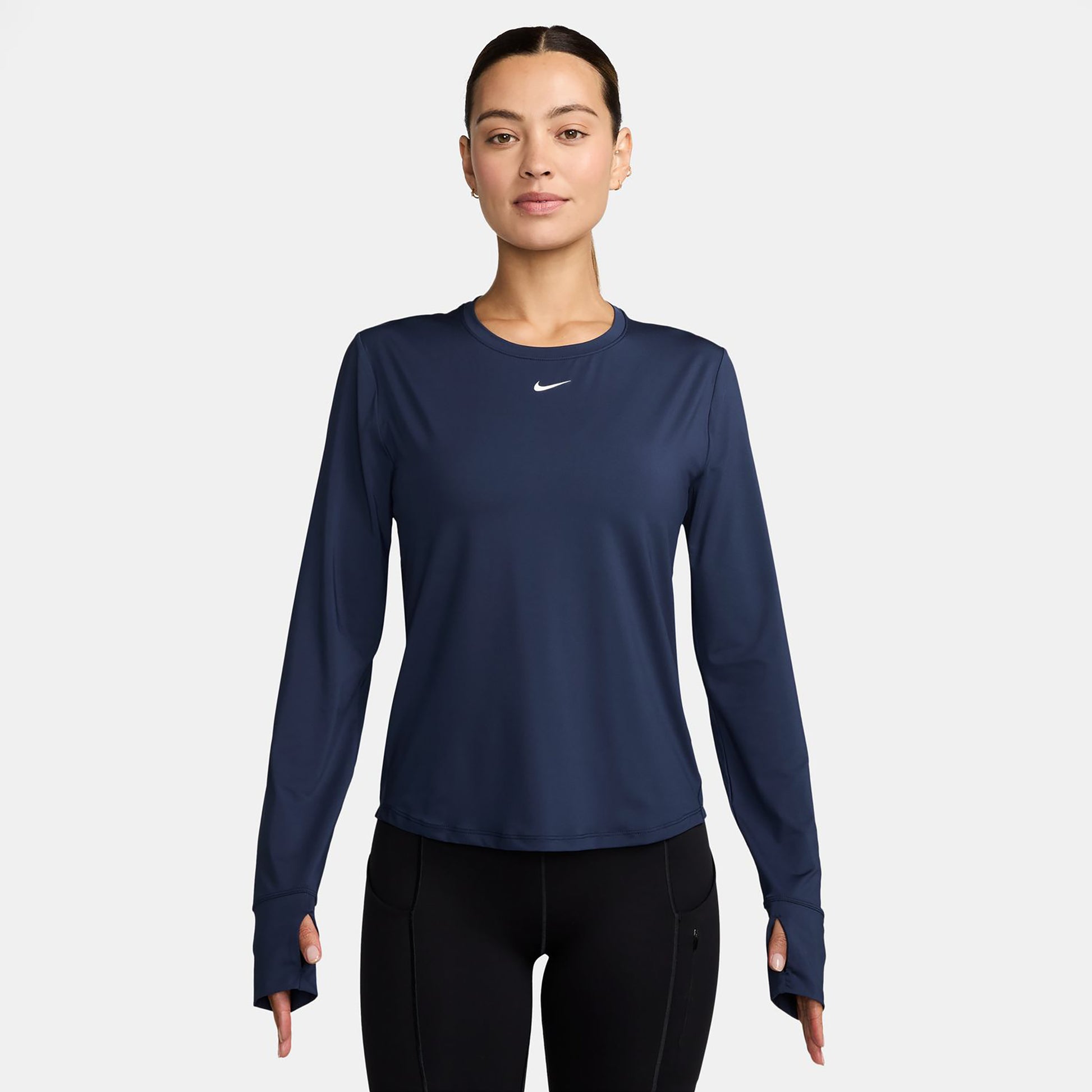 Nike One Classic Dri-FIT Longsleeve Damen - dunkelblau, weiß