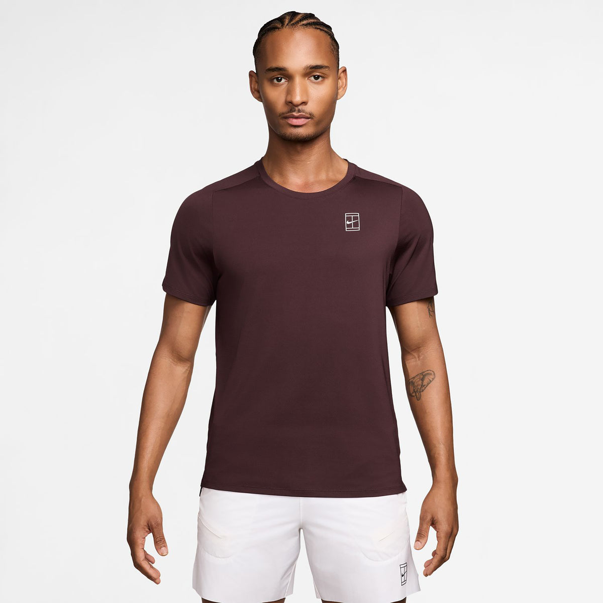 Nike Sinner Court Dri-FIT Advantage T-Shirt Herren - dunkelrot, weiß