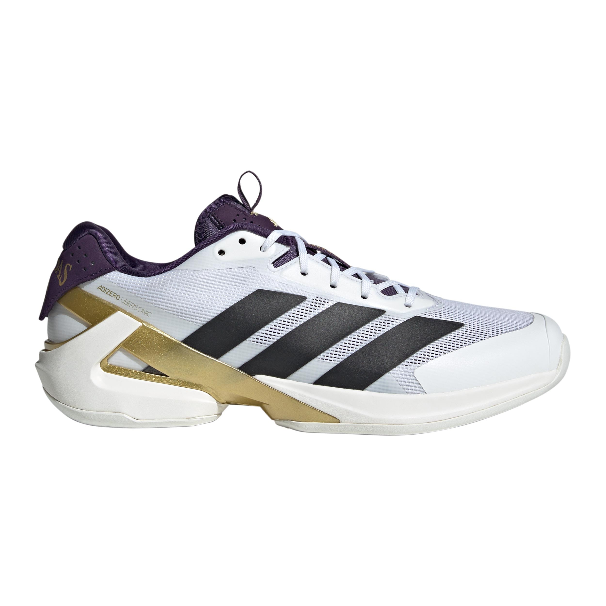 adidas Adizero Ubersonic 5 Allcourtschuh Herren - weißaluminium, gold