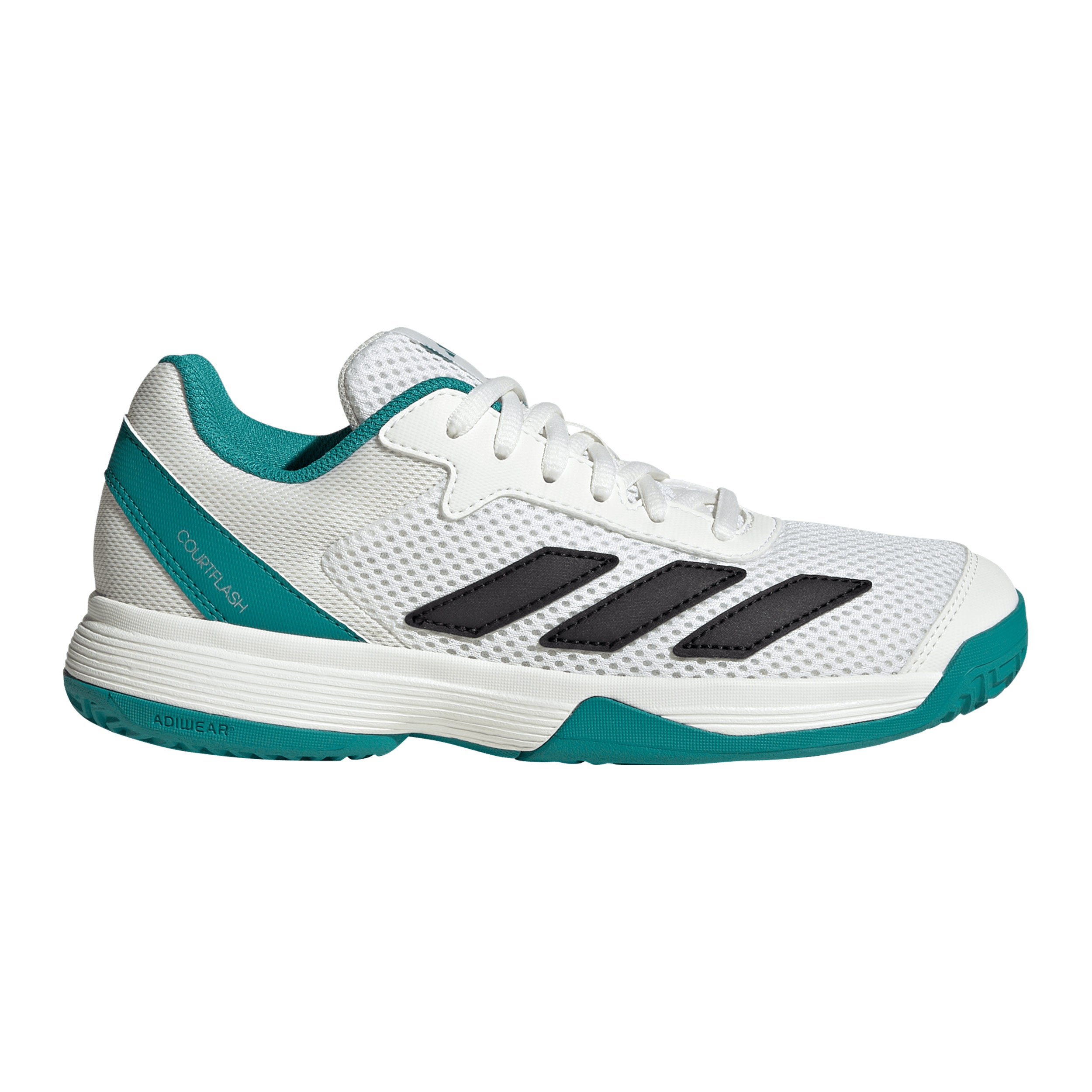 adidas Courtflash Allcourtschuh Kinder - weiß, petrol
