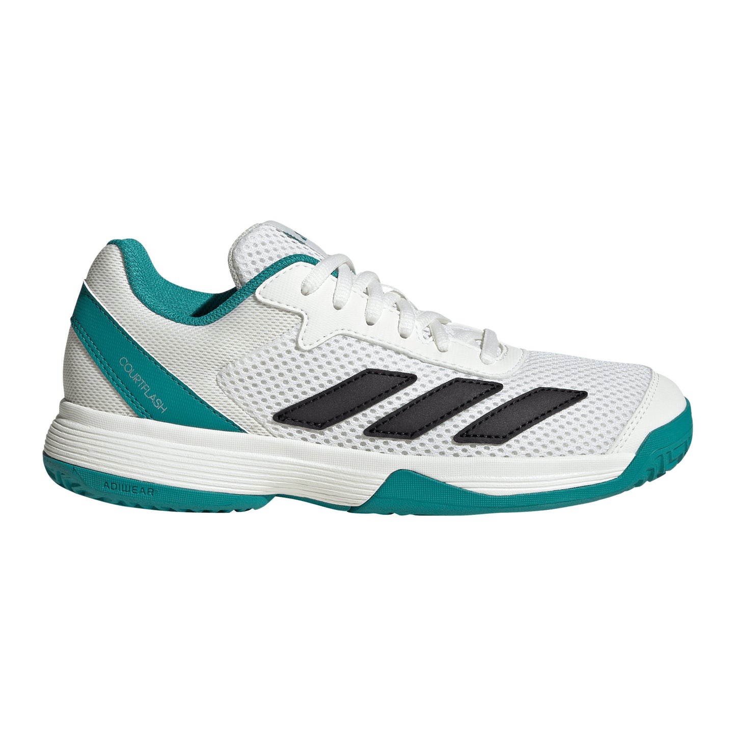 adidas Courtflash Allcourtschuh Kinder - weiß, petrol