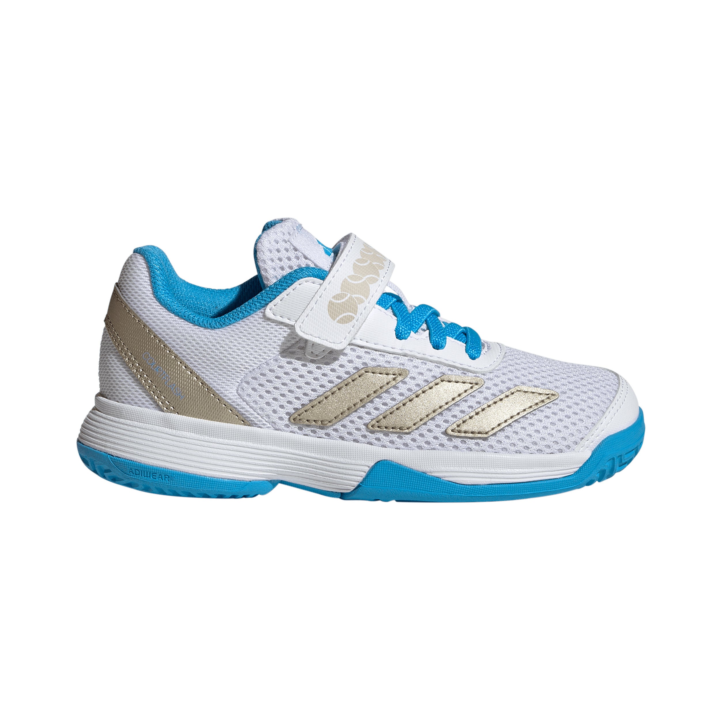 adidas Courtflash CF Sandplatzschuh Kinder - weiß, silber