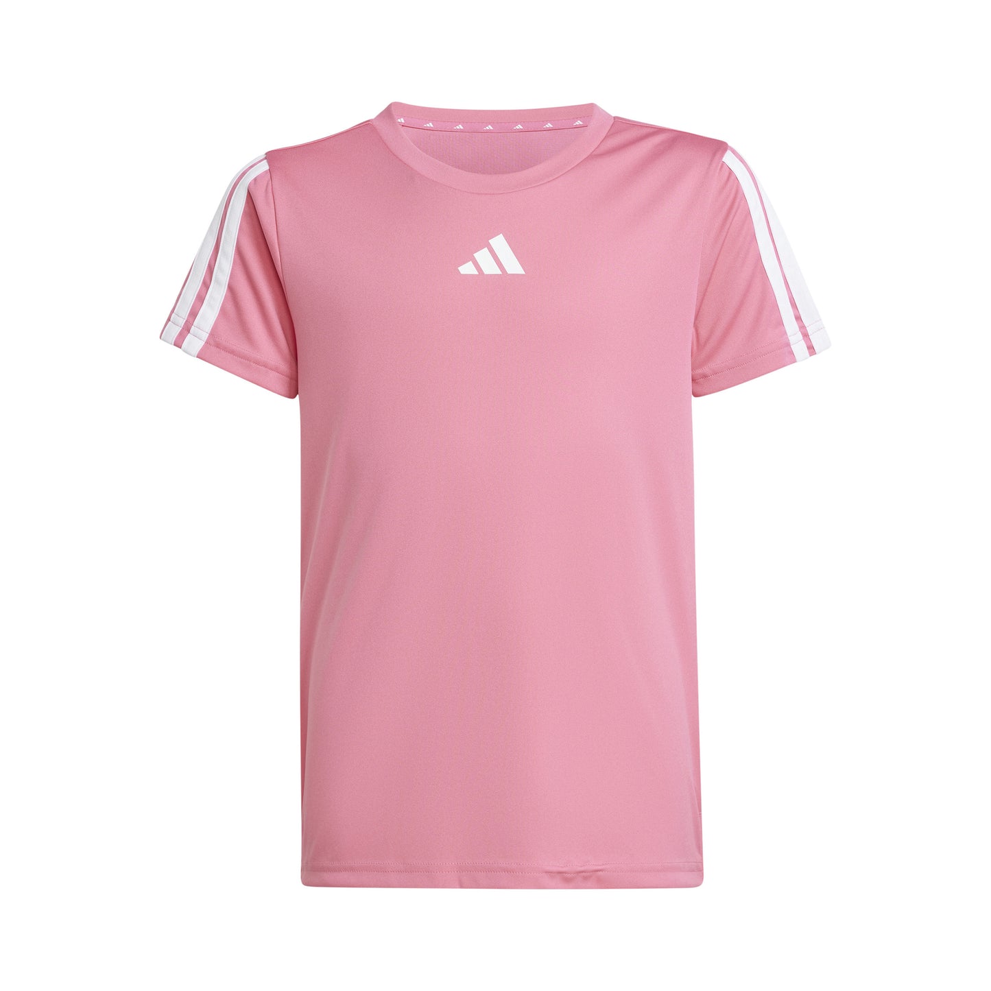 adidas Training Essentials 3 Stripes T-Shirt Kinder - rosa, weiß