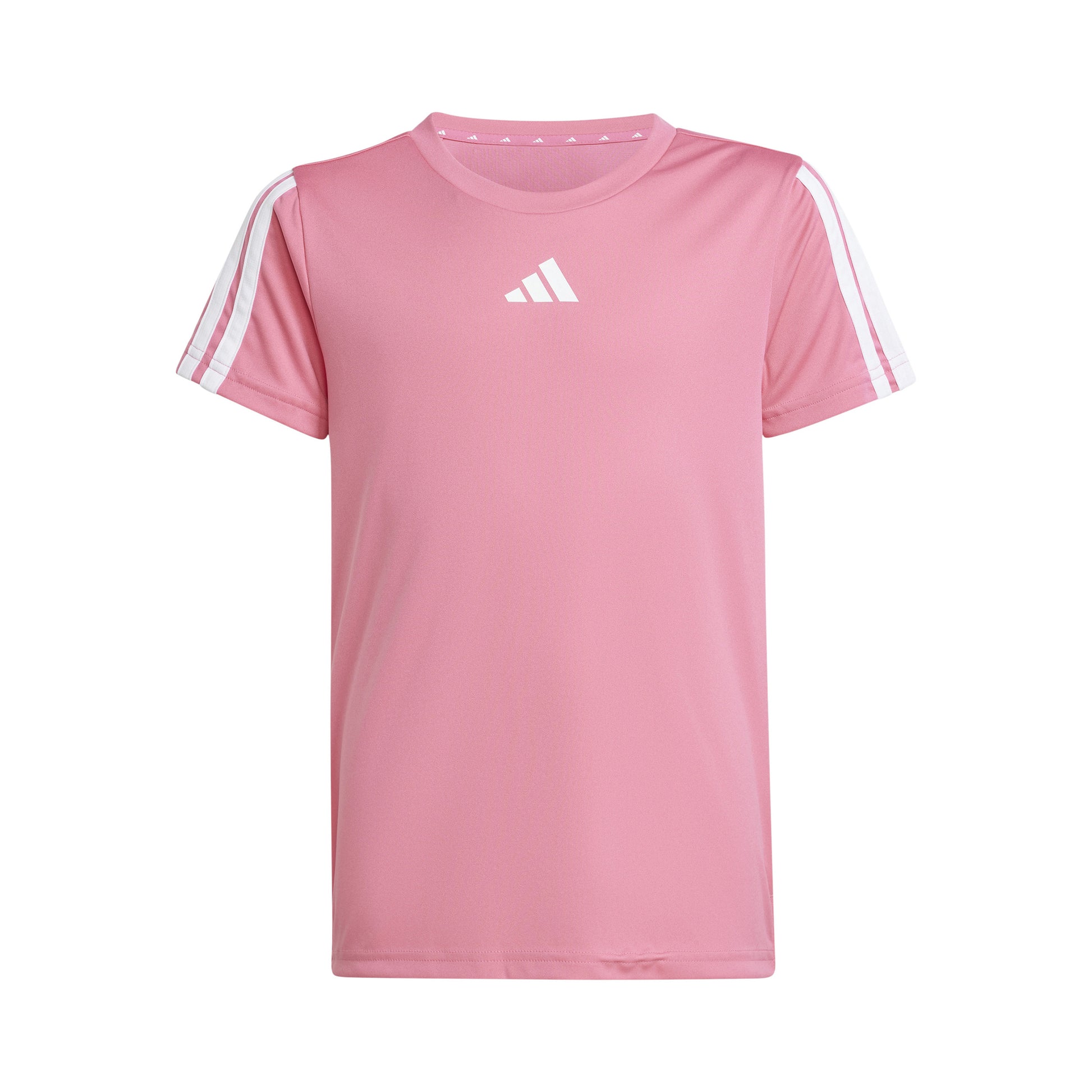 adidas Training Essentials 3 Stripes T-Shirt Kinder - rosa, weiß