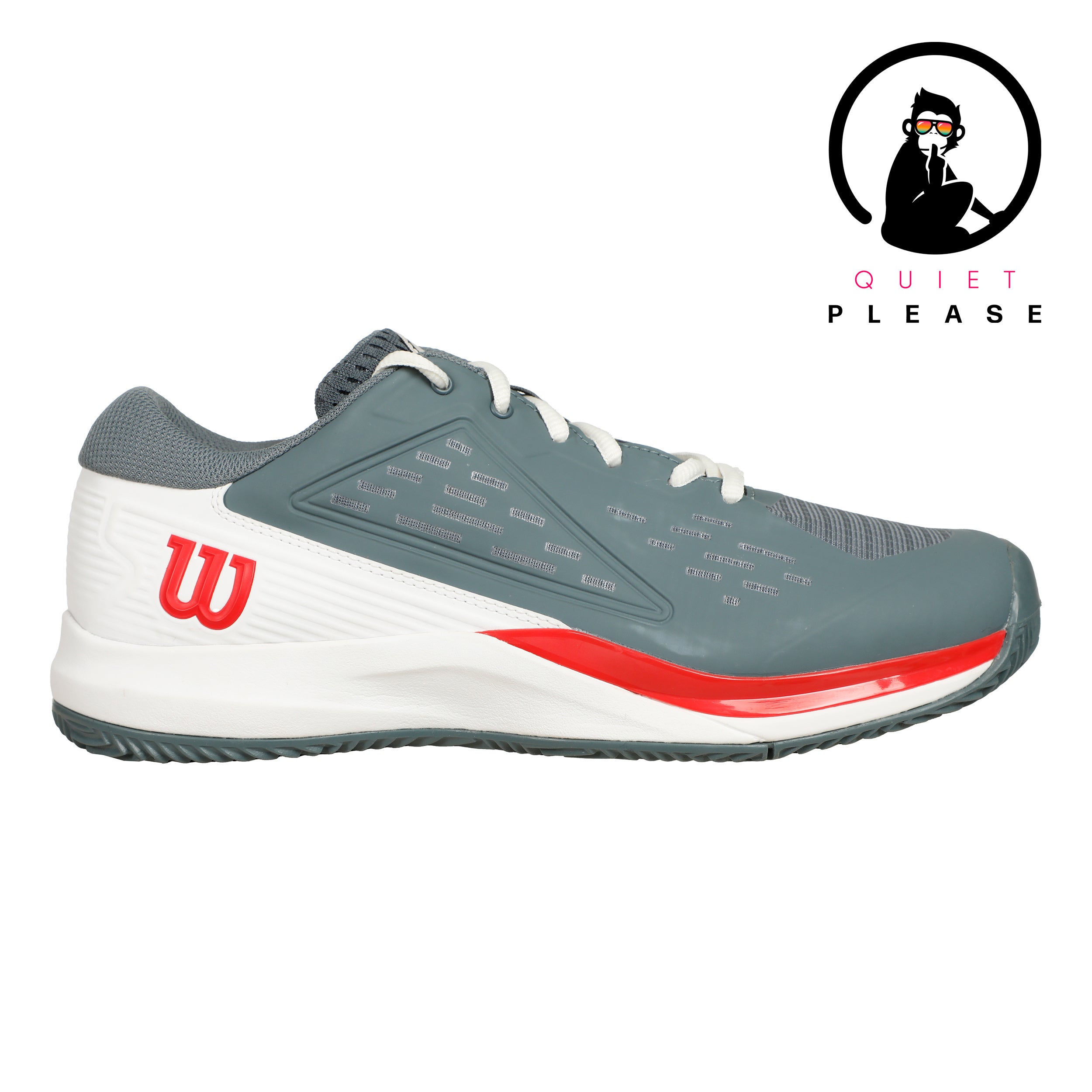 Wilson Rush Pro Ace Quiet Please Sandplatzschuh Herren-Grau,Orange