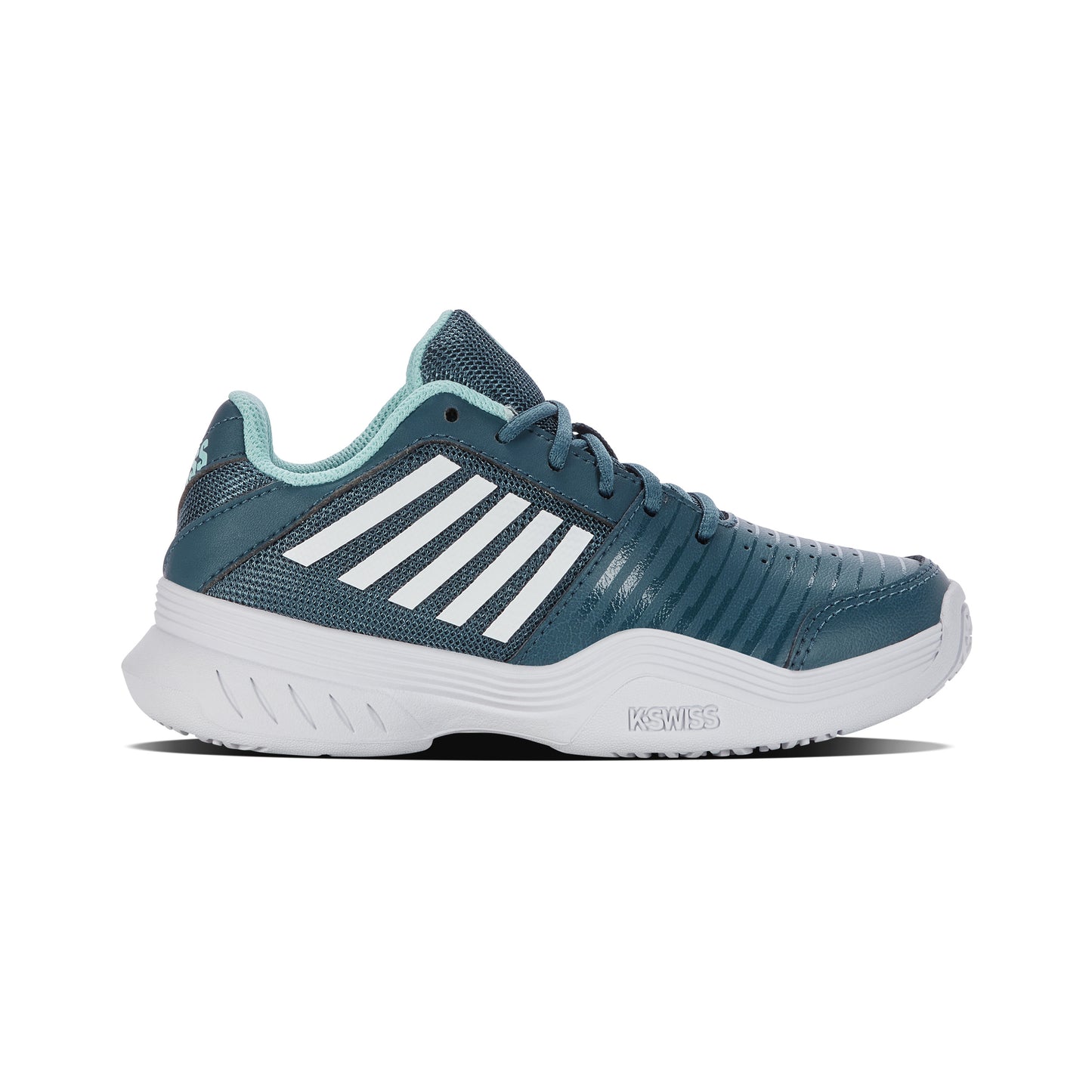 K-Swiss Court Express Omni Allcourtschuh Kinder-Petrol,Weiß