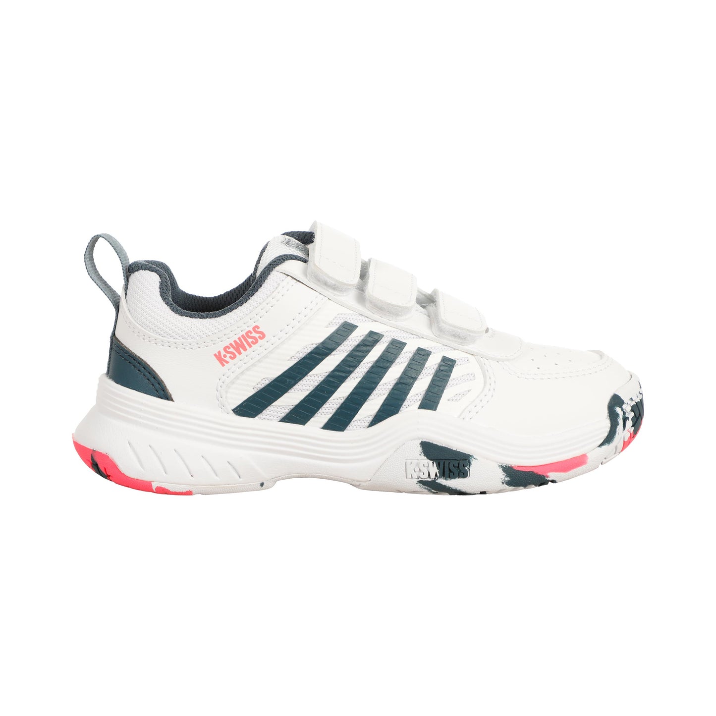K-Swiss Court Express 2 Strap Allcourtschuh Kinder-Weiß,Petrol