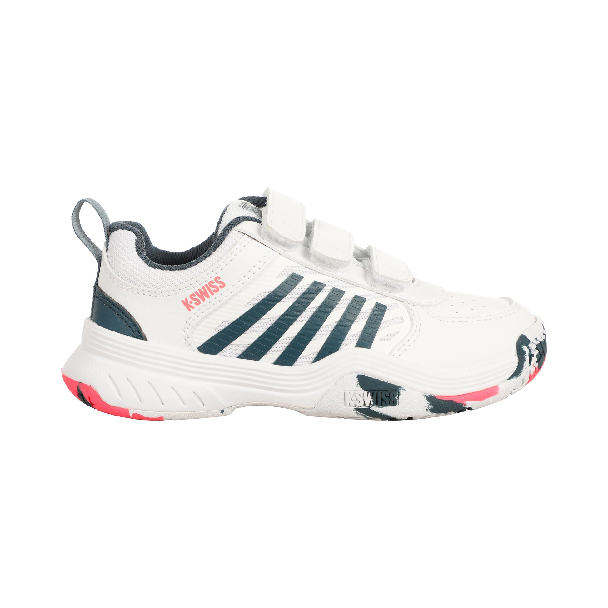 K-Swiss Court Express 2 Strap Allcourtschuh Kinder-Weiß,Petrol