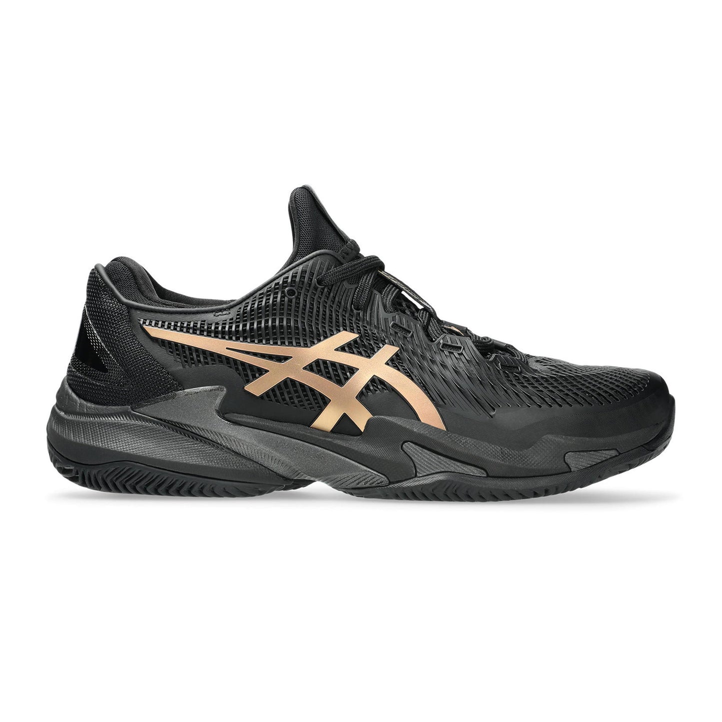 ASICS Court FF 3 Novak  Night Energy Sandplatzschuh Herren - schwarz, gold
