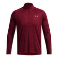 Tech Textured Half-Zip Longsleeve Herren - weinrot,