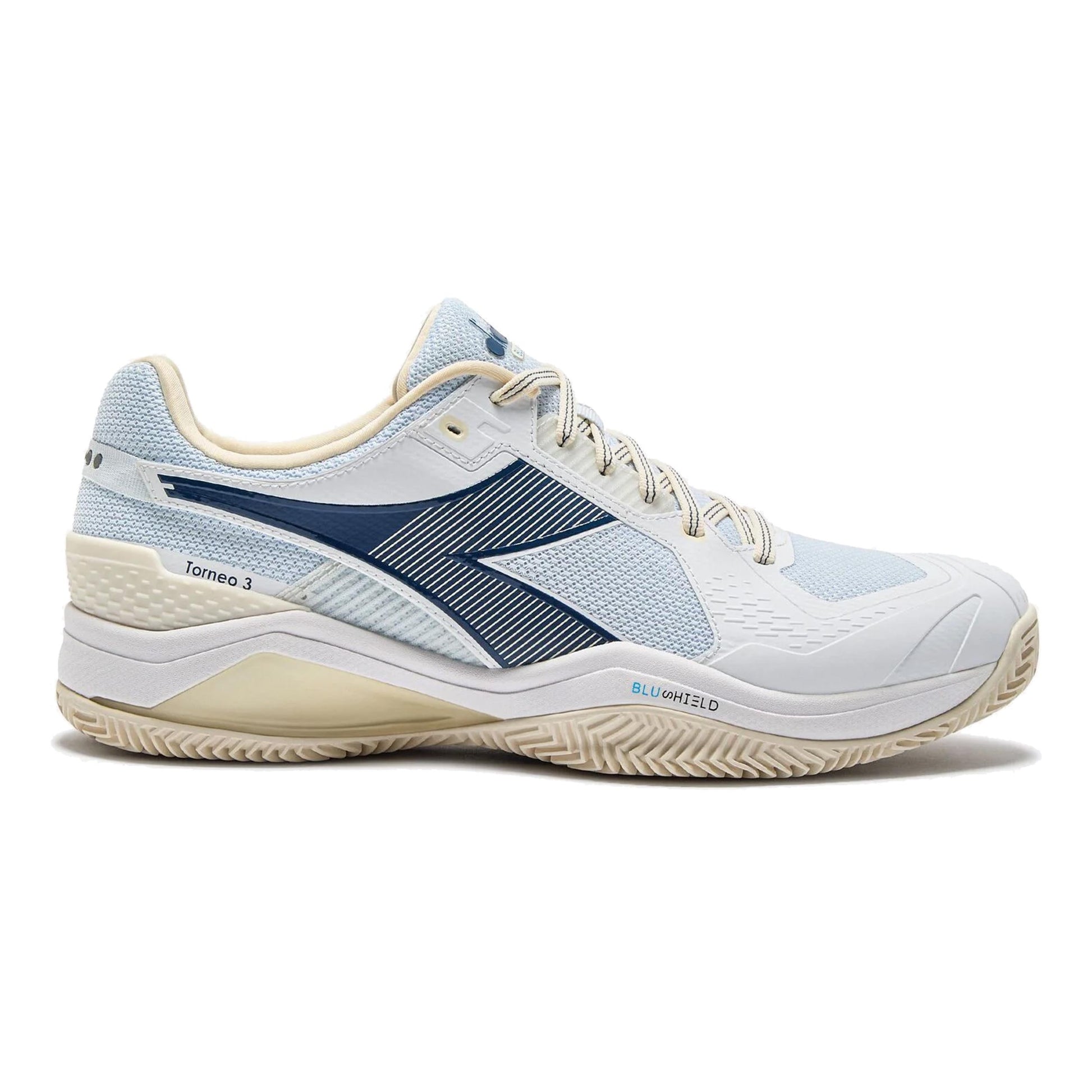 Diadora Blushield Torneo 3 Sandplatzschuh Herren-weiß,blau