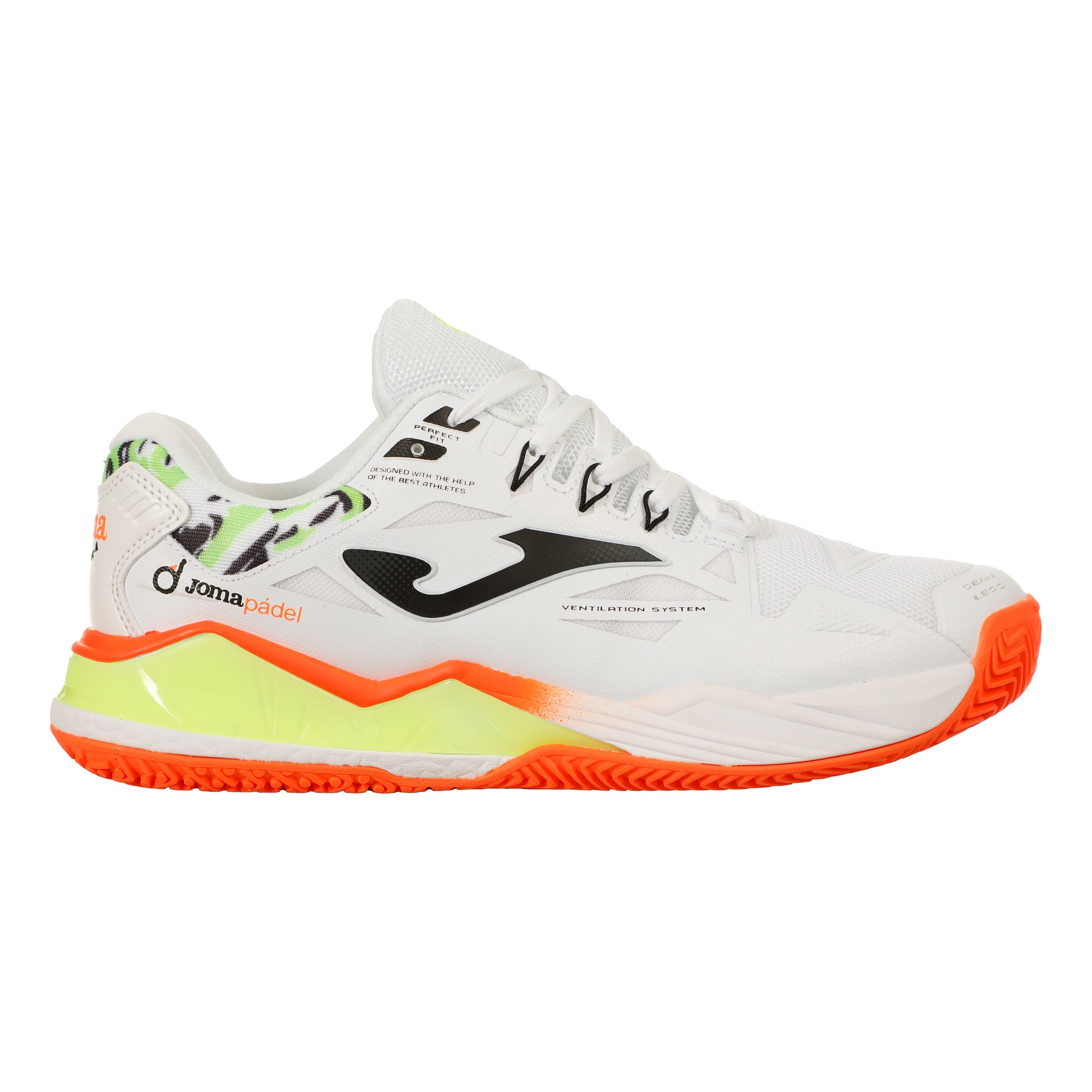 Joma Spin Padelschuh Herren - weiß, orange