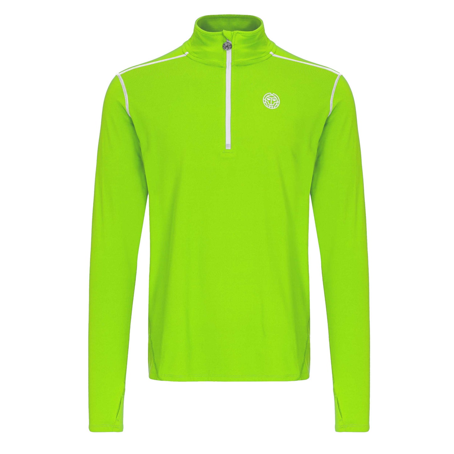 BIDI BADU Zac Tech Half Zip Longsleeve Herren-Neongrün,Weiß