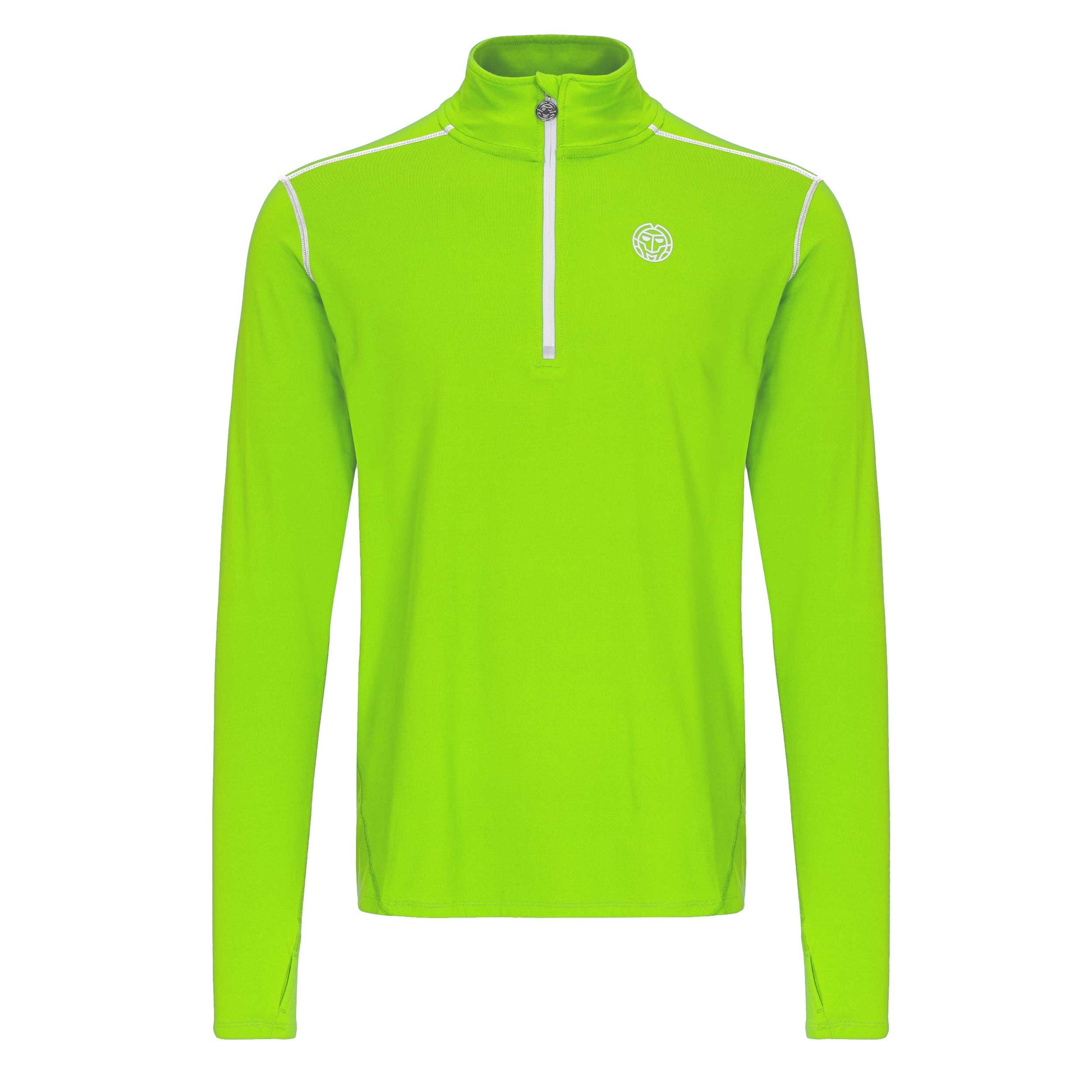 BIDI BADU Zac Tech Half Zip Longsleeve Herren-Neongrün,Weiß