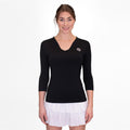 Crew V-Neck Longsleeve Damen-Schwarz
