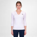 Crew V-Neck Longsleeve Damen-Weiß