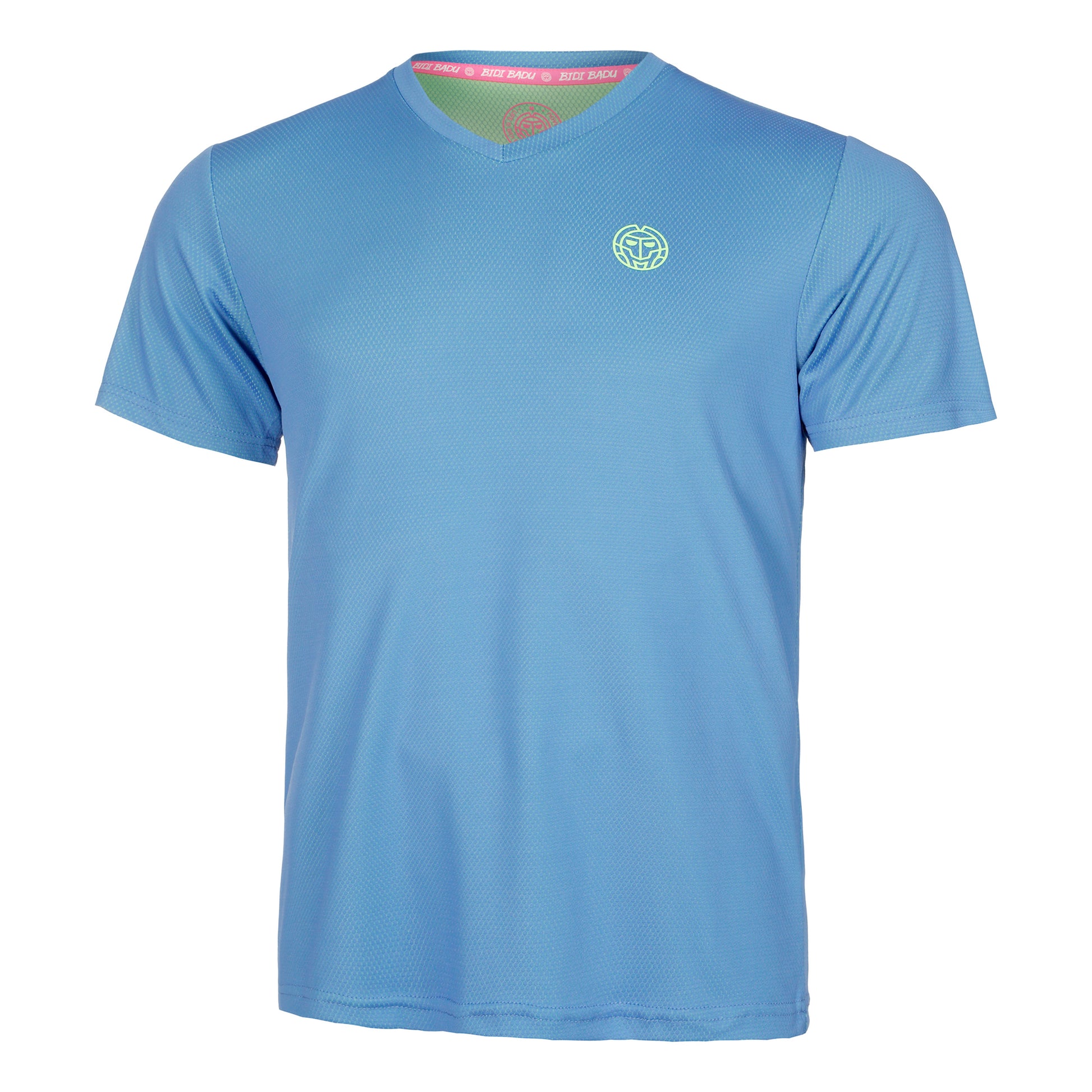 BIDI BADU Crew Inside Out V-Neck T-Shirt Herren-Blau,Neongrün
