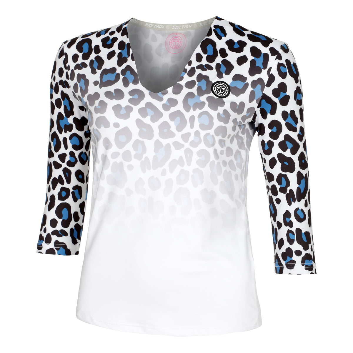 BIDI BADU Leoparty Styles V-Neck Longsleeve Damen - weiß, schwarz