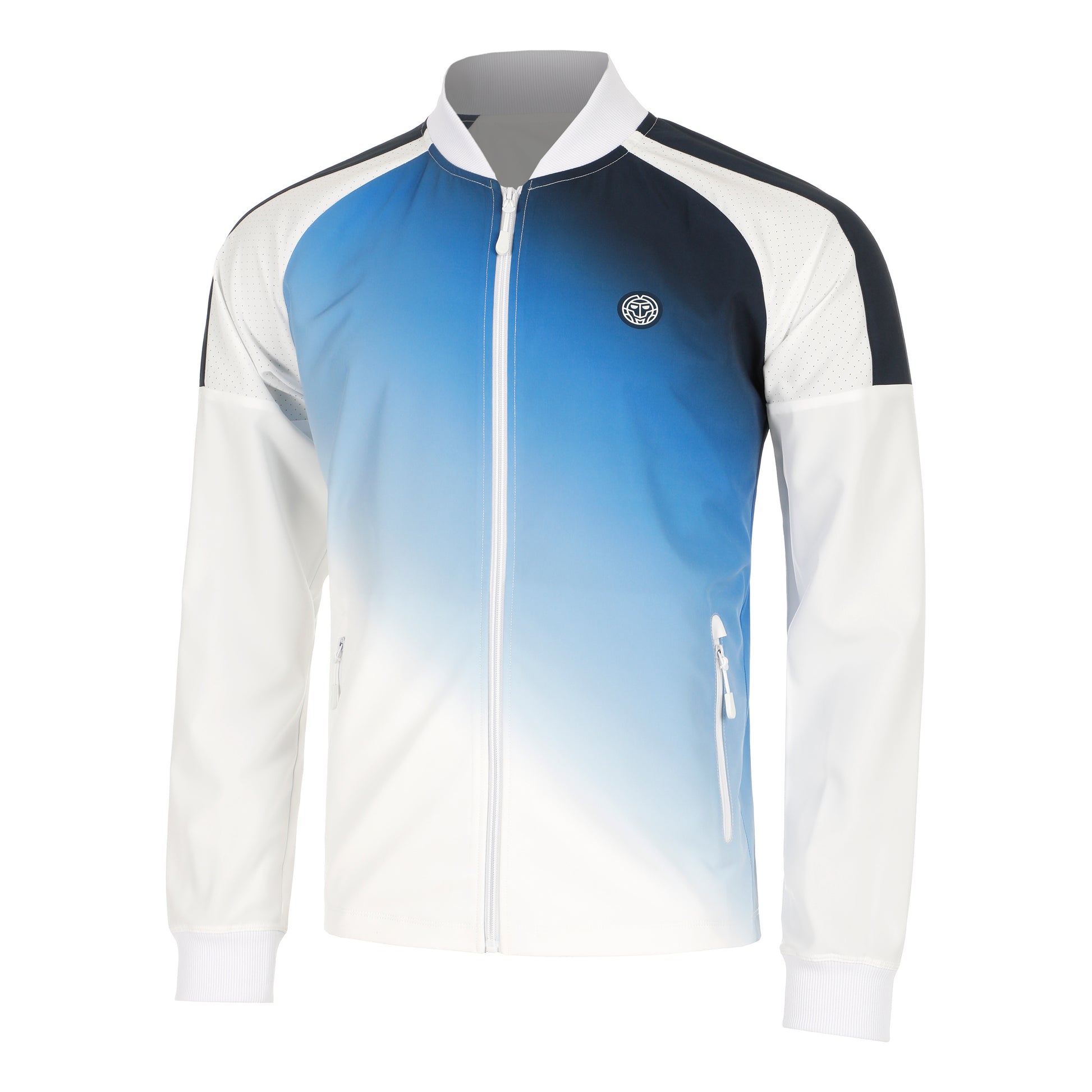 BIDI BADU Watercolour Printed Trainingsjacke Herren-Weiß,Blau