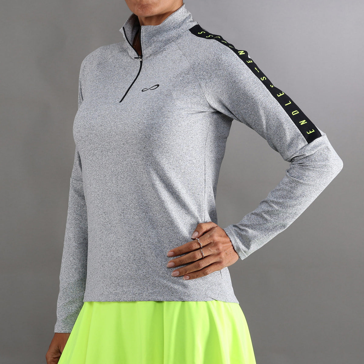 Endless Kirsch Iconic Ii Longsleeve Damen-Grau,Schwarz