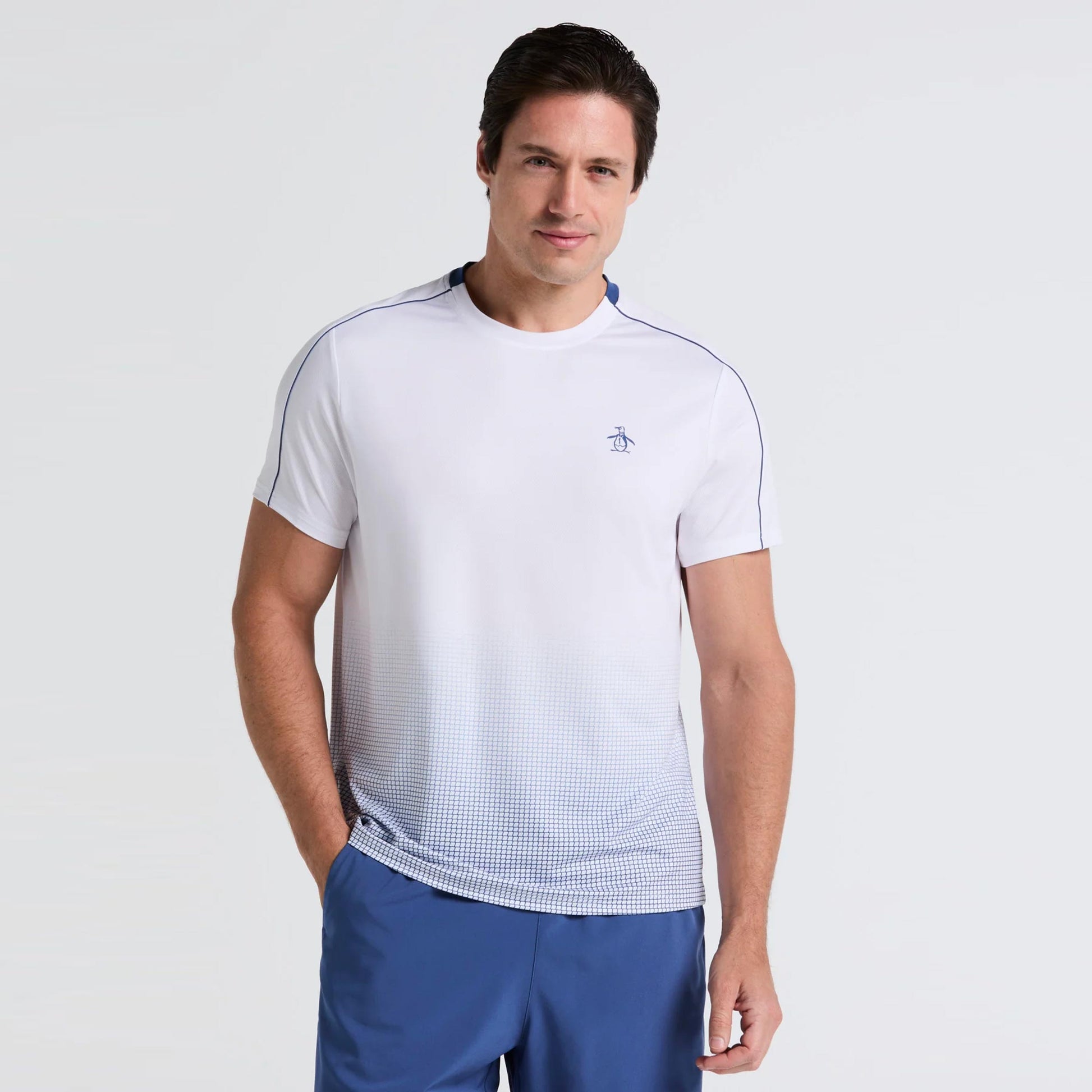 Original Penguin Performance Net Block T-Shirt Herren-Weiß