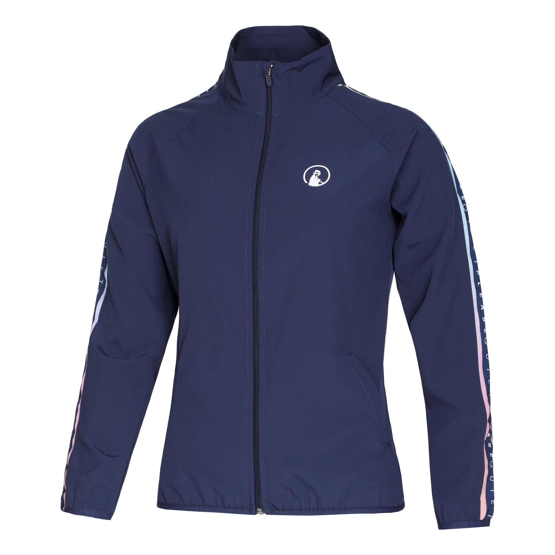 Quiet Please Rainbow Stroke Trainingsjacke Damen-Blau,Mehrfarbig