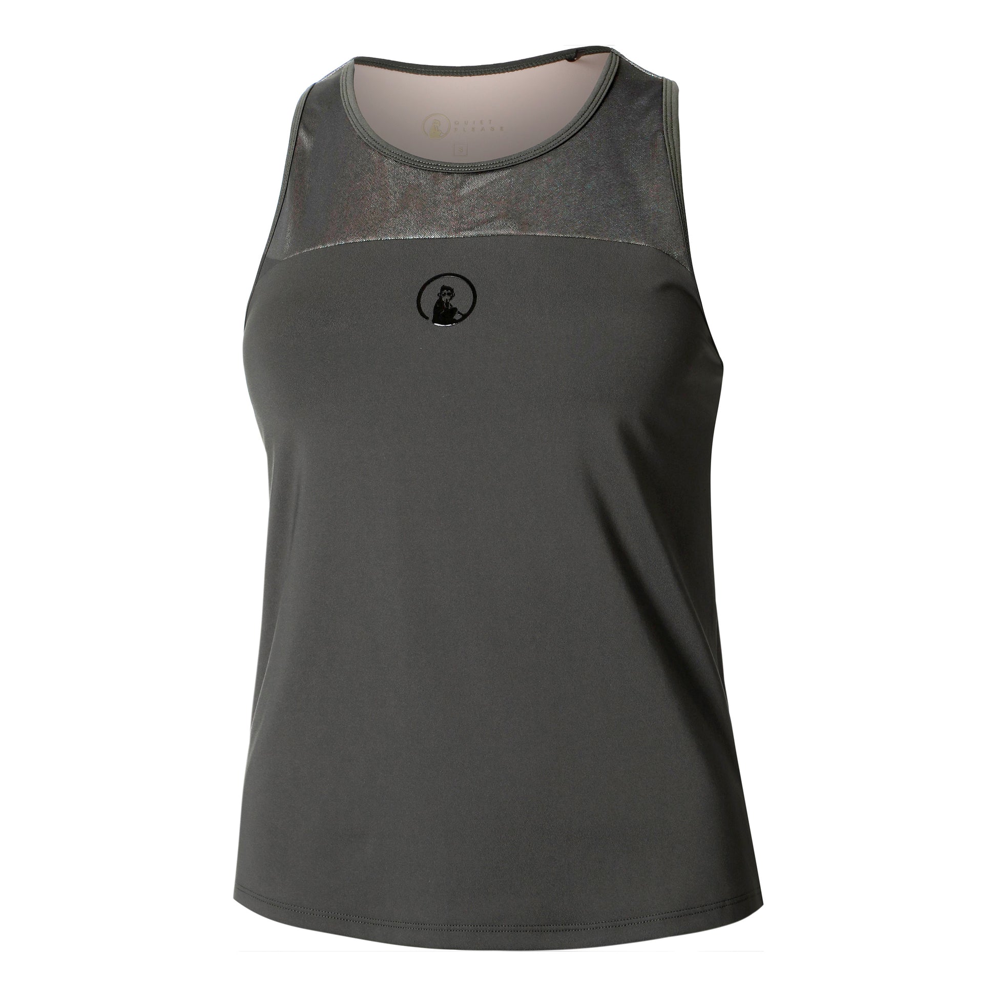 Quiet Please Sparkle Racerback Tank-Top Damen-Anthrazit
