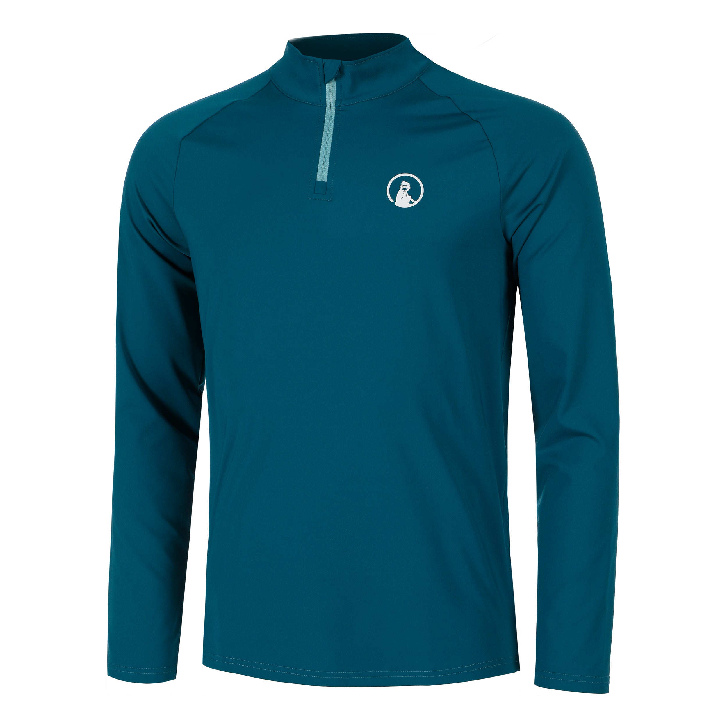 Quiet Please Create Big Serve 1/4 Zip Longsleeve Herren-Petrol,Weiß