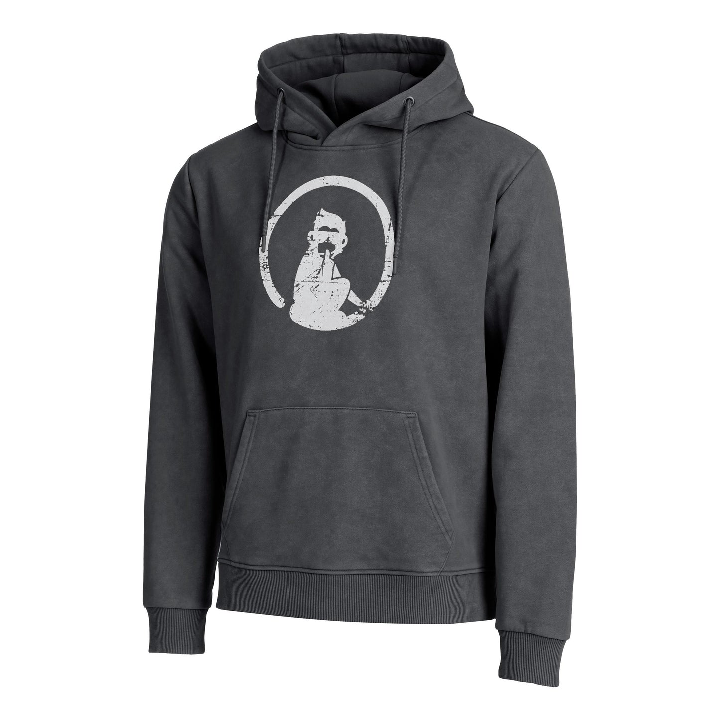 Quiet Please Endlessly Washed Out Loose Fit Hoody Herren-Anthrazit,Weiß