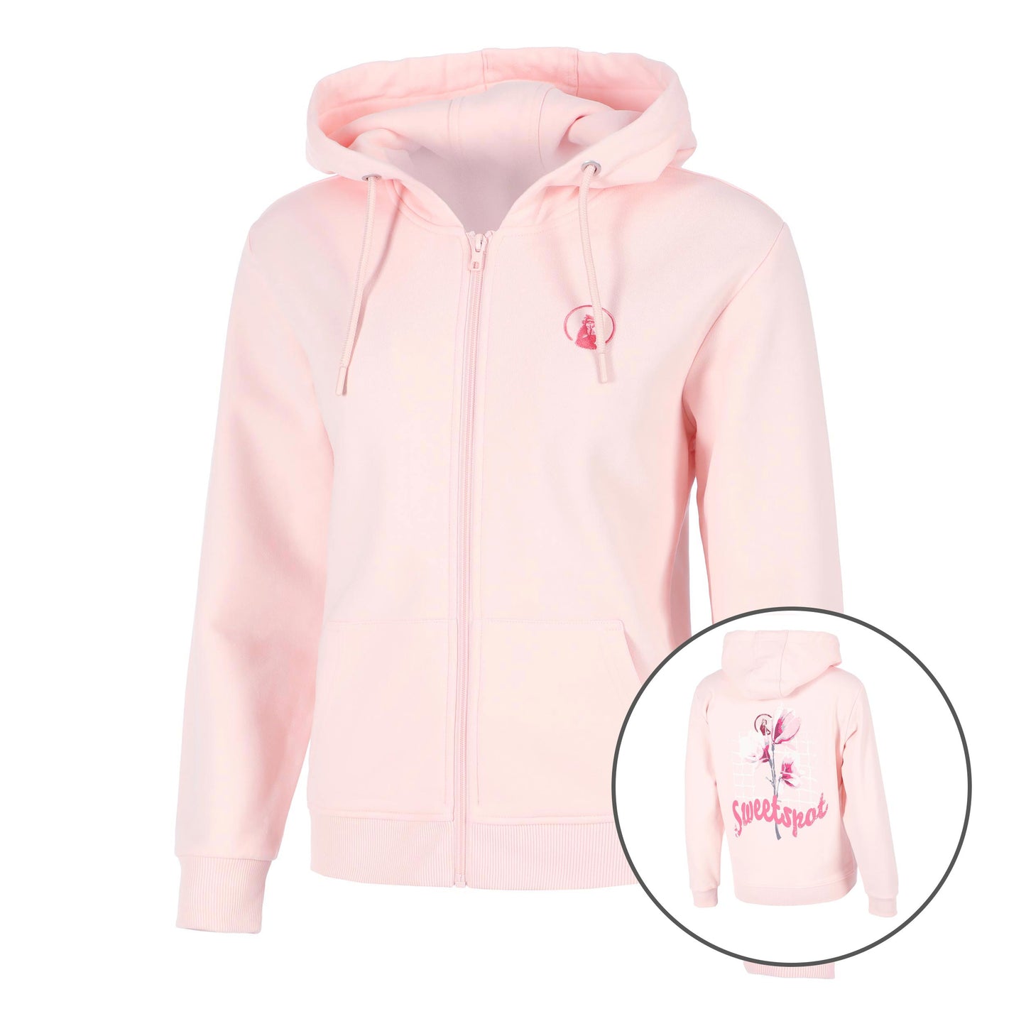 Quiet Please Endlessly Flower Zip Sweatjacke Damen-Rosa,Mehrfarbig