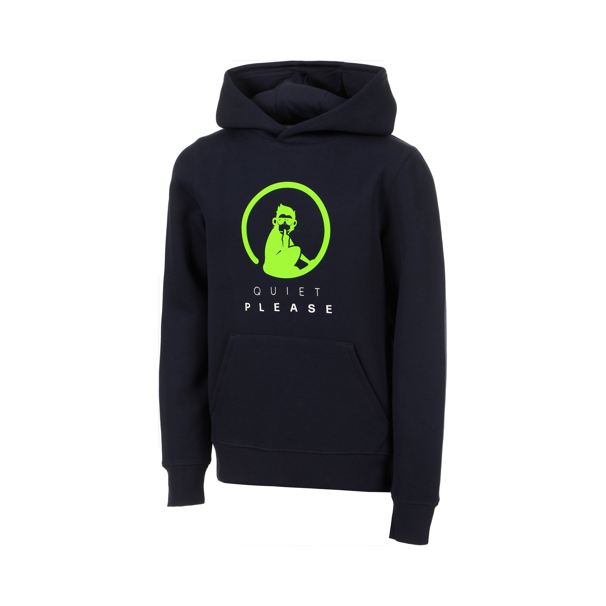 Quiet Please Wild Advantage Logo Hoody Jungen-Dunkelblau,Neongrün