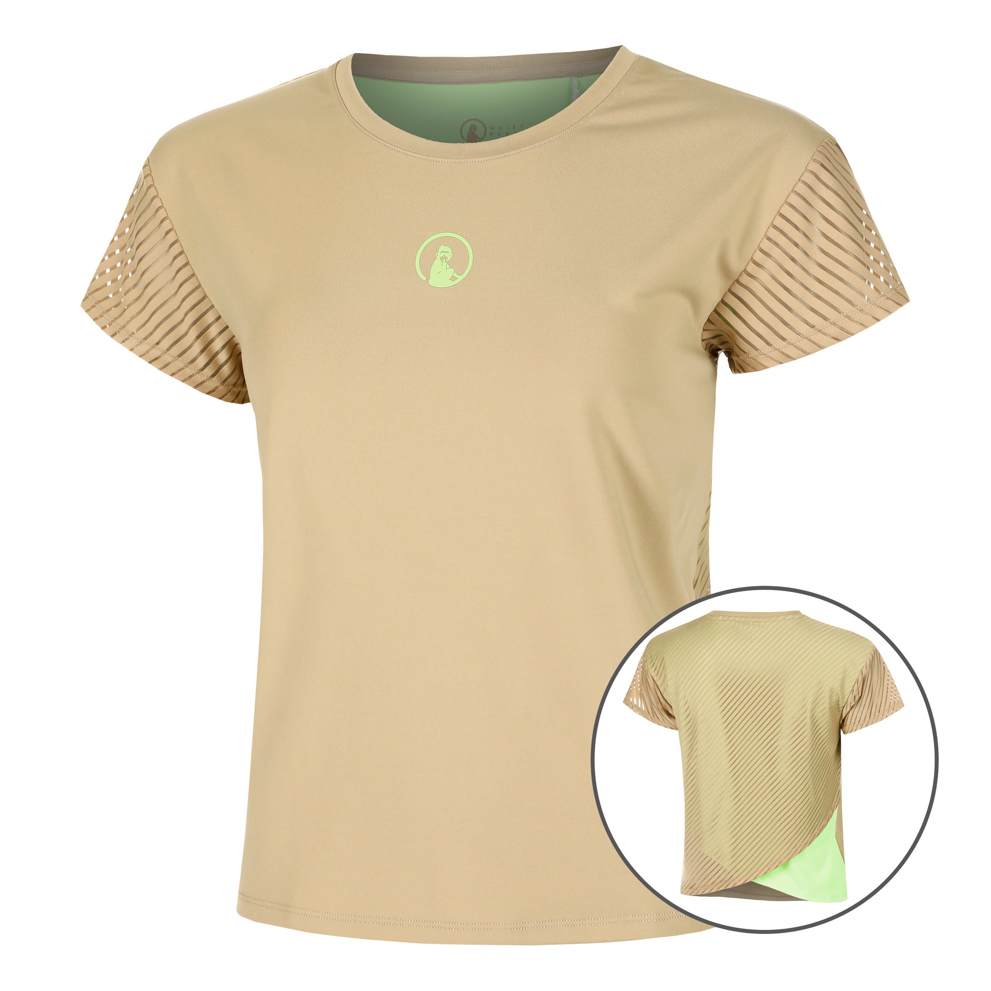 Quiet Please Wild Cross T-Shirt Damen-Beige,Neongrün