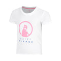 Baseline Logo T-Shirt Mädchen-weiß, neonpink