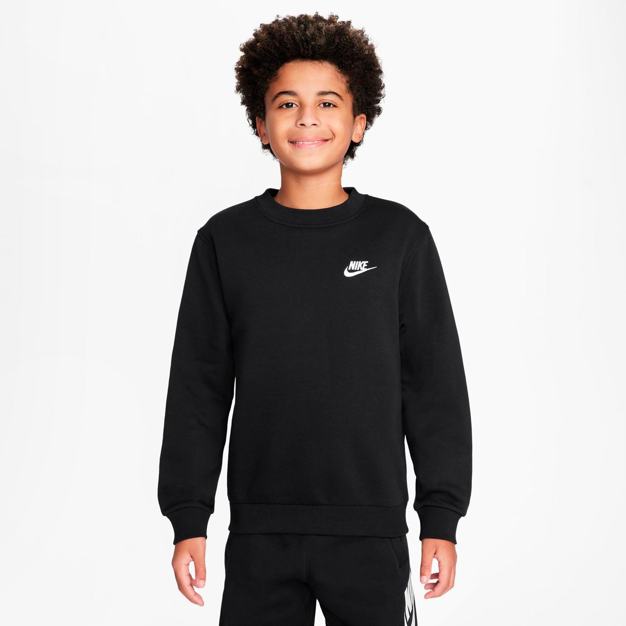 Nike Club Fleece Sweatshirt Kinder - schwarz