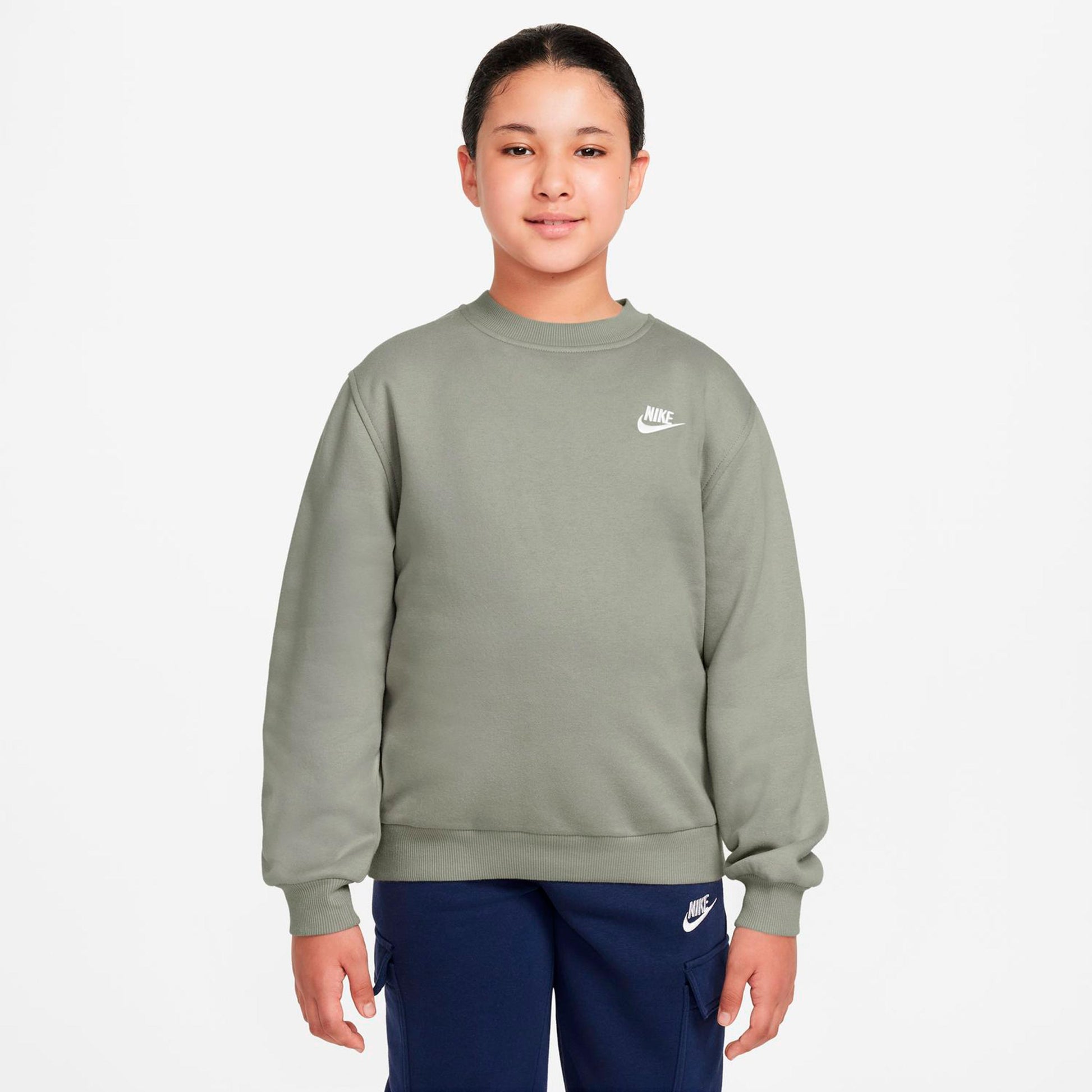 Nike Club Fleece Sweatshirt Kinder - graugrün