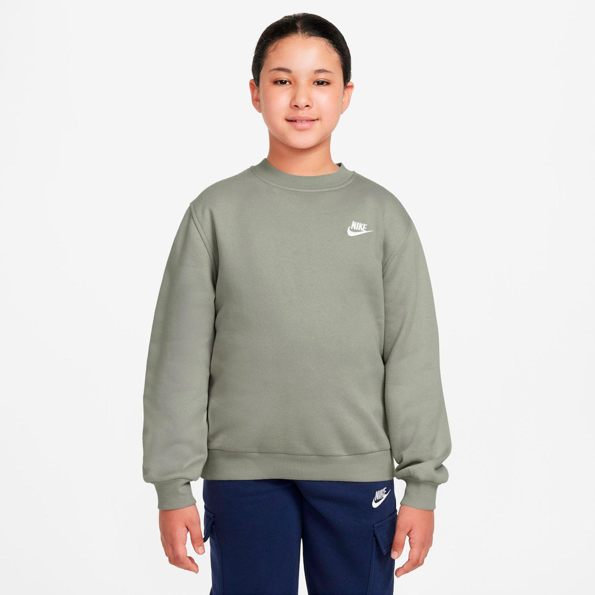Nike Club Fleece Sweatshirt Kinder - graugrün