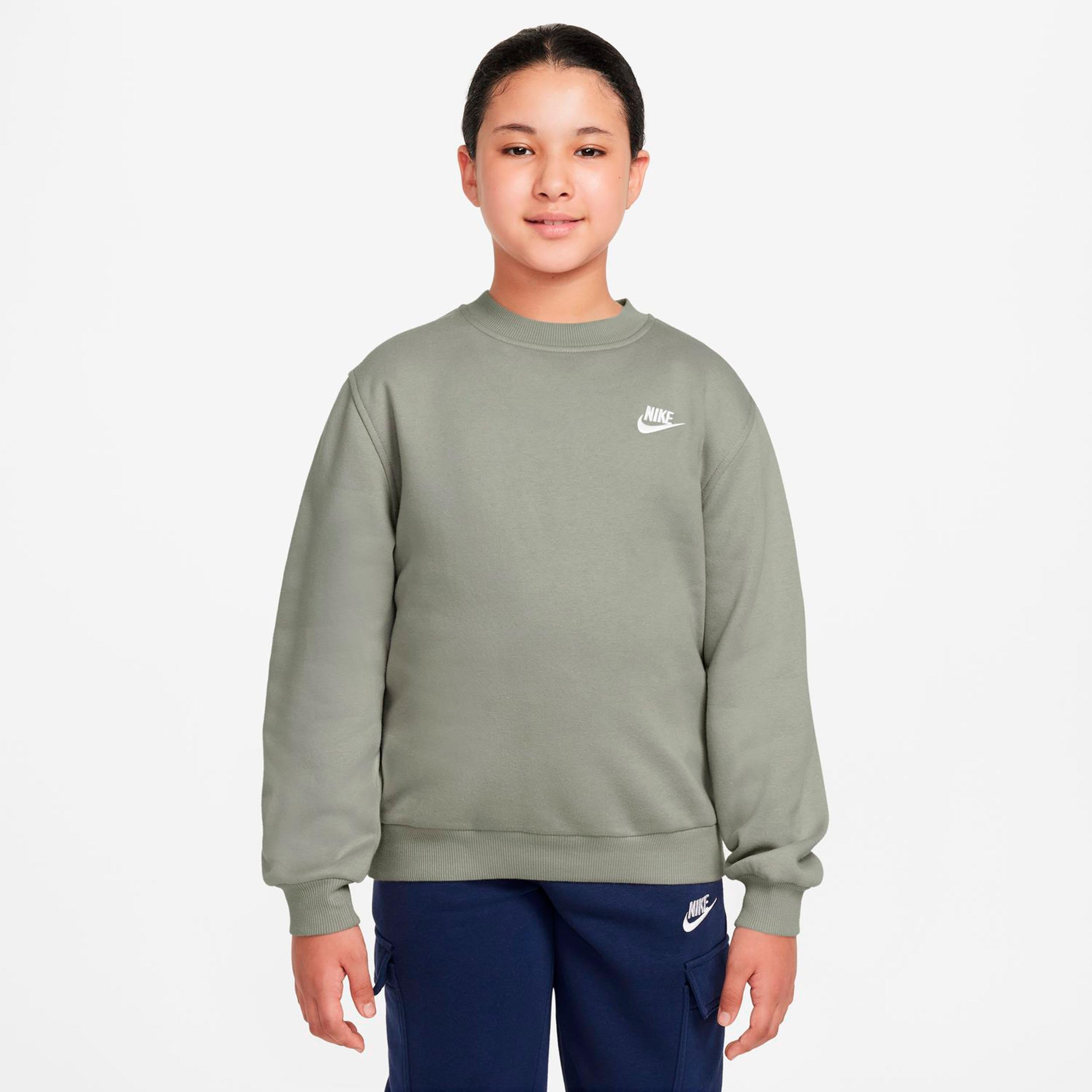 Nike Club Fleece Sweatshirt Kinder - graugrün