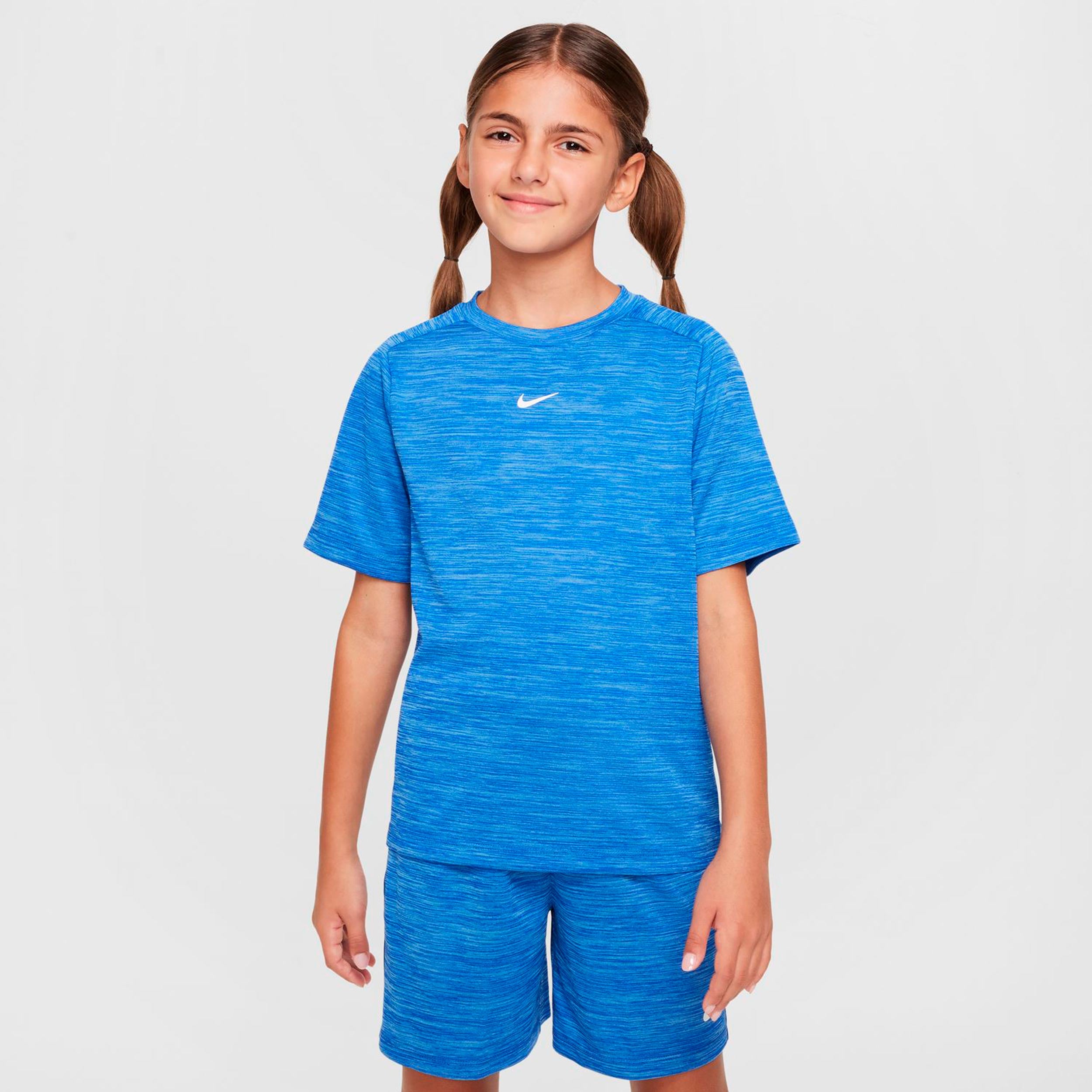 Nike Dri-FIT Multi Heather T-Shirt Kinder-blau, weiß