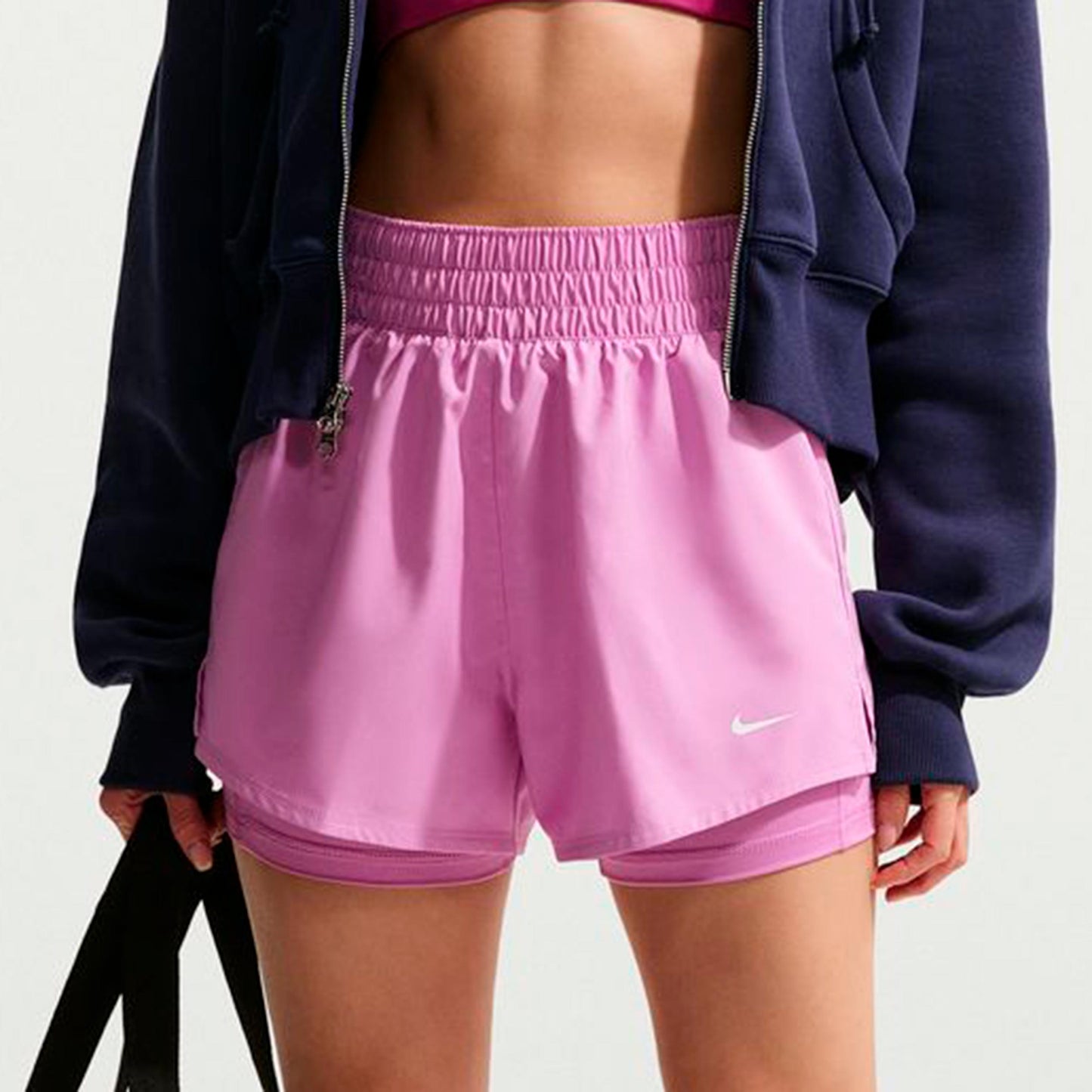 Nike Dri-Fit One High Rise 2in1 3in Shorts Damen - flieder, weiß